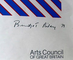 Bridget Riley - Lámina de exposición vintage muy poco común del Arts Council of Great Britain