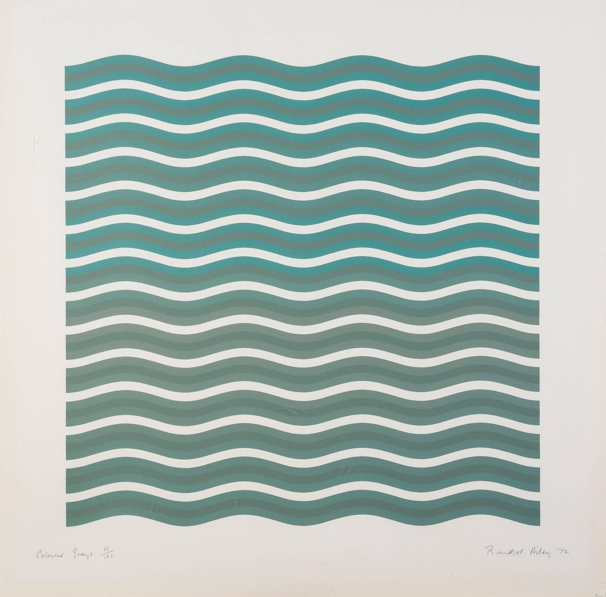 Coloured Greys [2], 1972
Bridget Riley

Screenprint in colours, on wove paper
Signed, titled, dated and numbered from the edition of 125
Printed by Kelpra Studio, London
Image: 56.9 × 57.2 cm (22.4 × 22.5 in)
Sheet: 72.6 × 73.4 cm (28.6 × 28.9