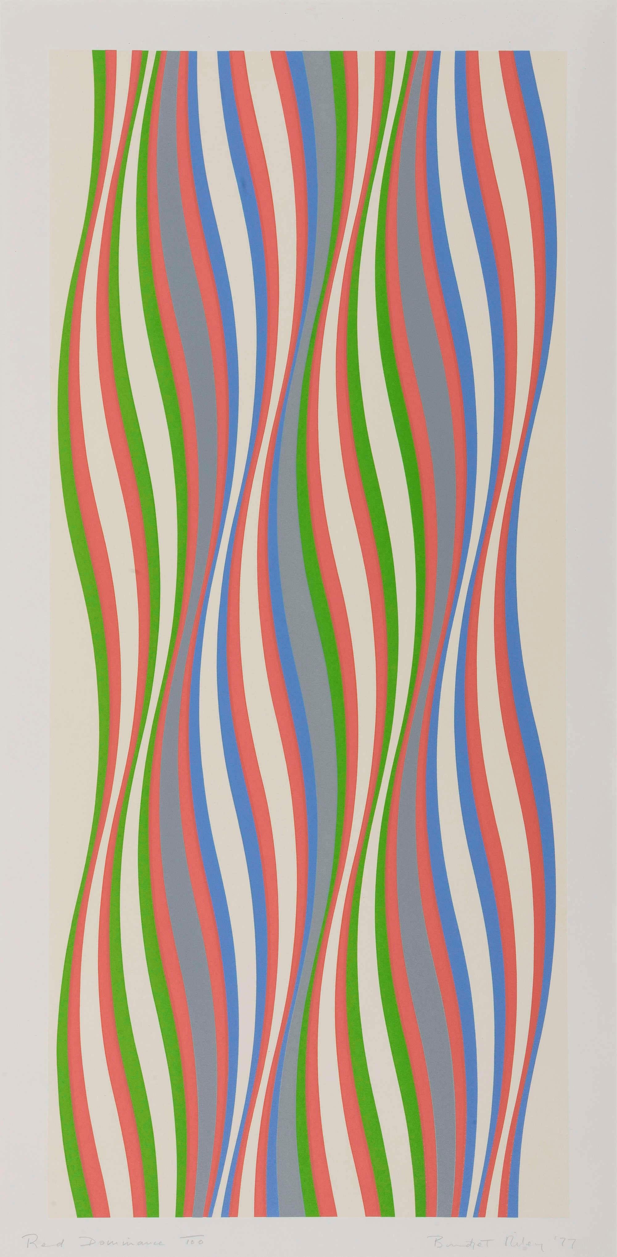 Dominanza: Green, Blue & Red -- Set di tre serigrafie di Bridget Riley 3