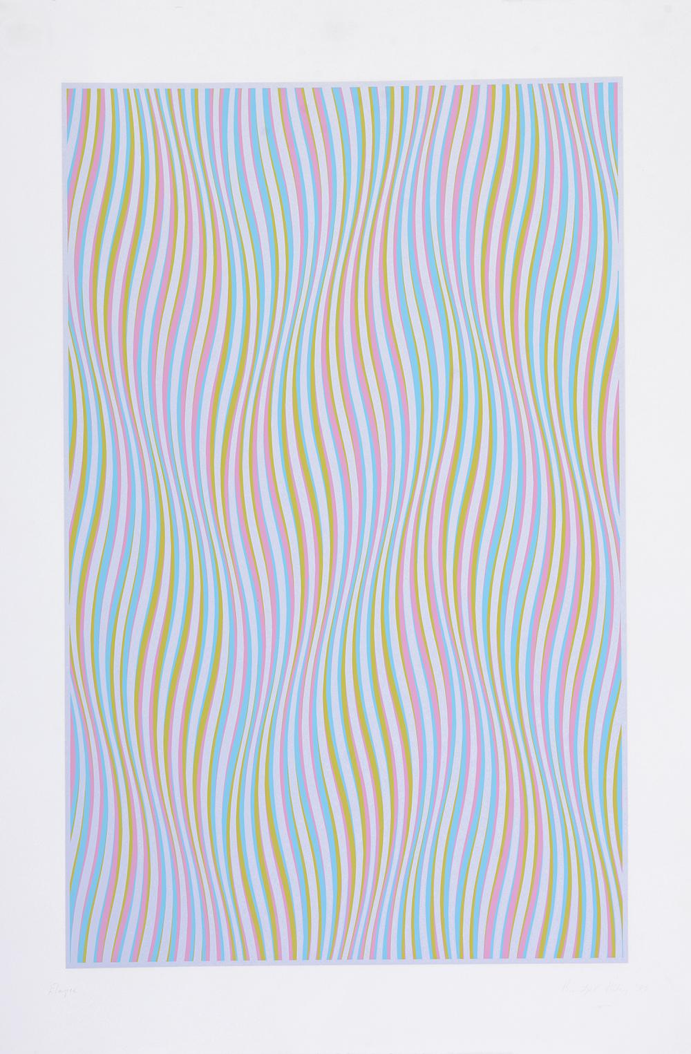 Bridget Riley Abstract Print - Elapse