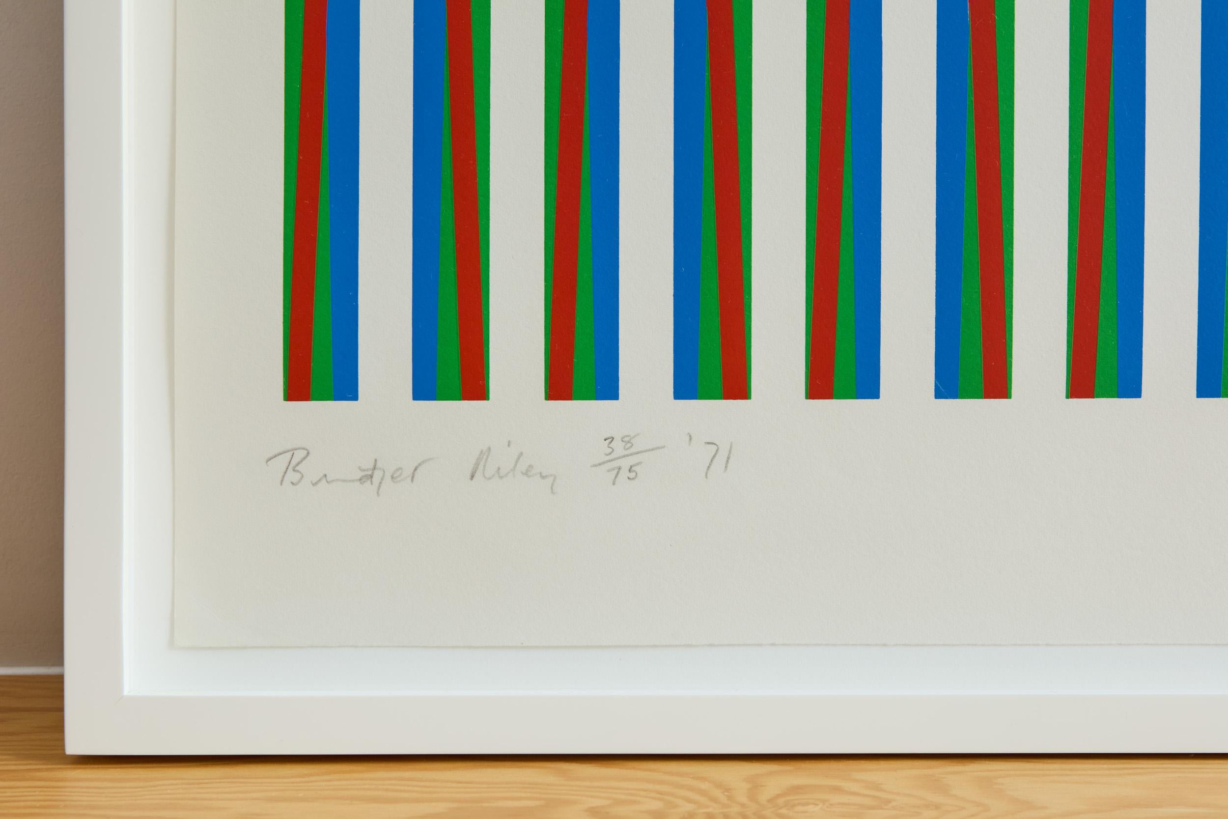 Kaminvogel – Raumteiler, abstrakt, Op Art von Bridget RIley – Print von Bridget Riley