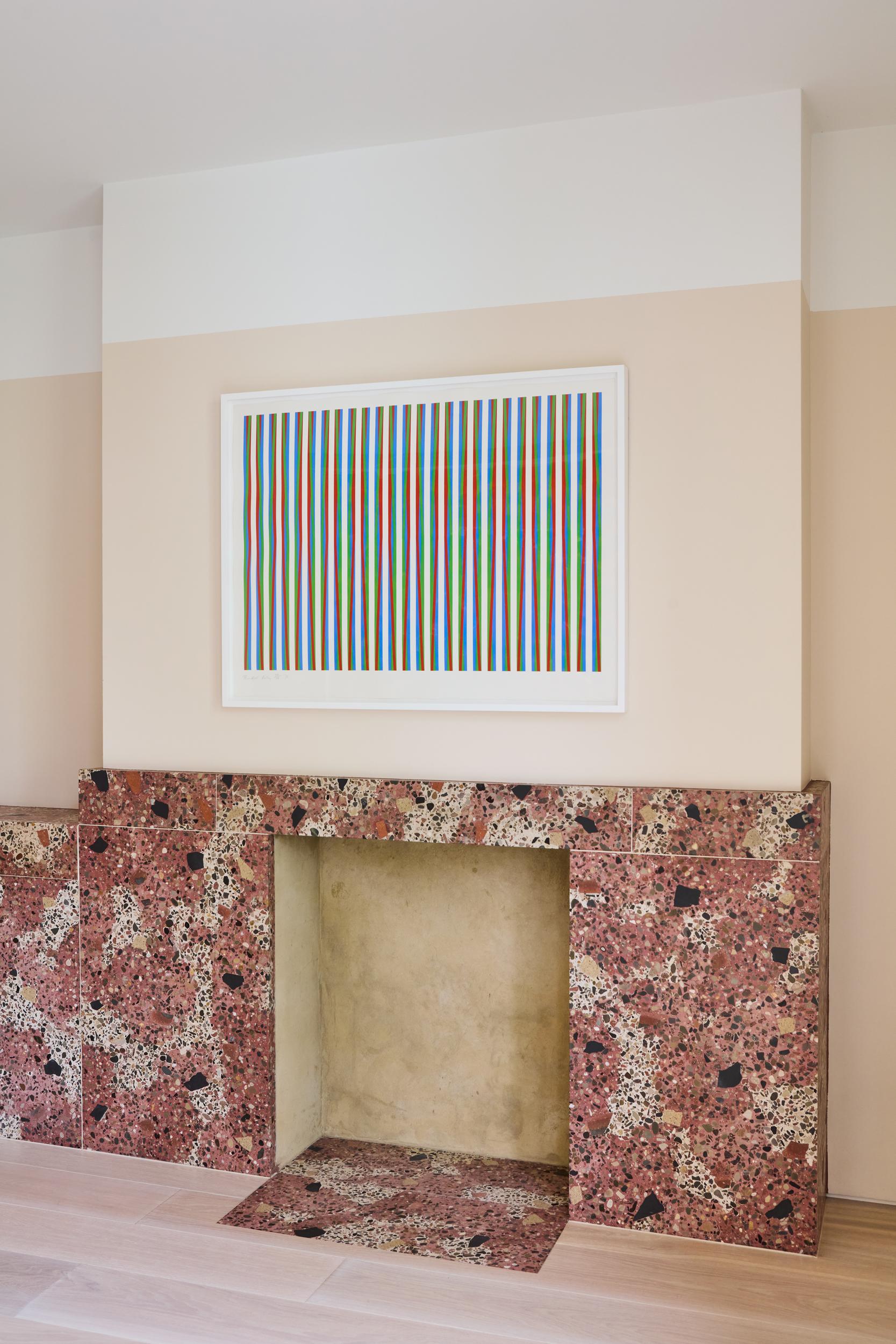 Firebird, 1971
Bridget Riley

Screenprint in colours, on wove paper
Signed, dated and numbered from the edition of 75 (plus 15 artist's proofs)
Printed by Kelpra Studio, London
Image: 66.3 × 95.2 cm (26.1 × 37.5 in)
Sheet: 76.4 × 101.8 cm (30.1 ×