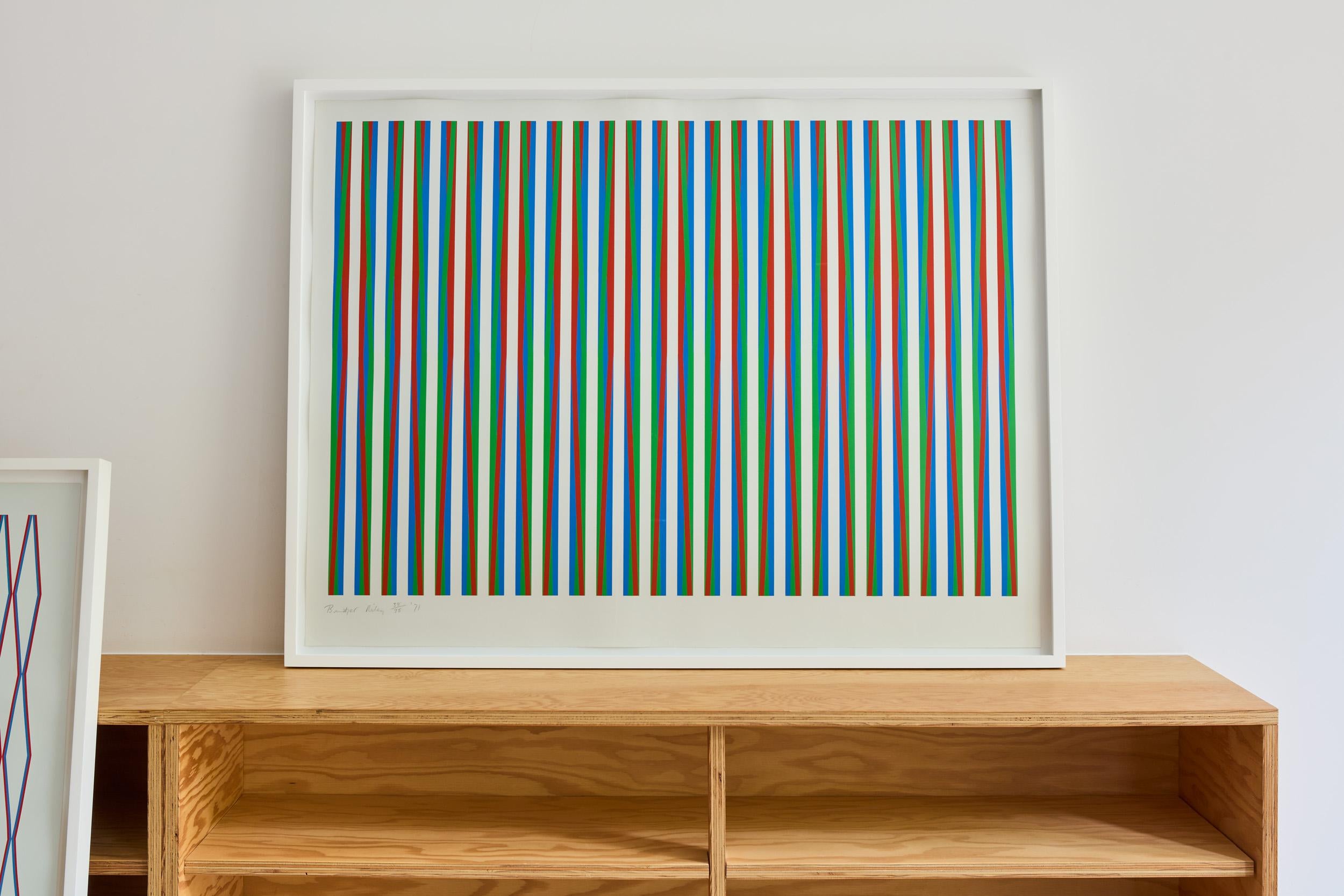 Kaminvogel – Raumteiler, abstrakt, Op Art von Bridget RIley (Op-Art), Print, von Bridget Riley