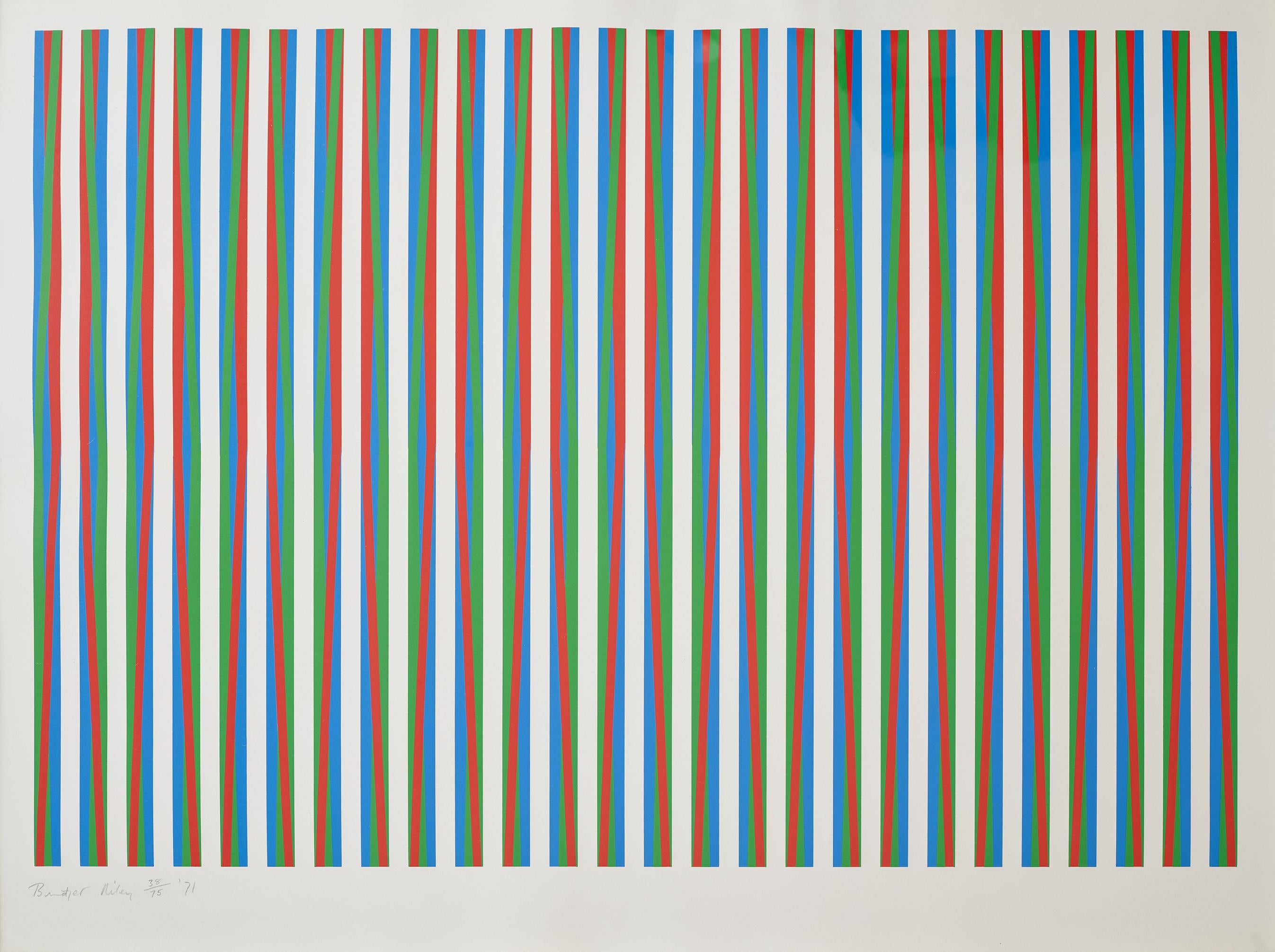 Firebird -- Screen Print, Abstract, Op Art by Bridget RIley - Gray Abstract Print by Bridget Riley