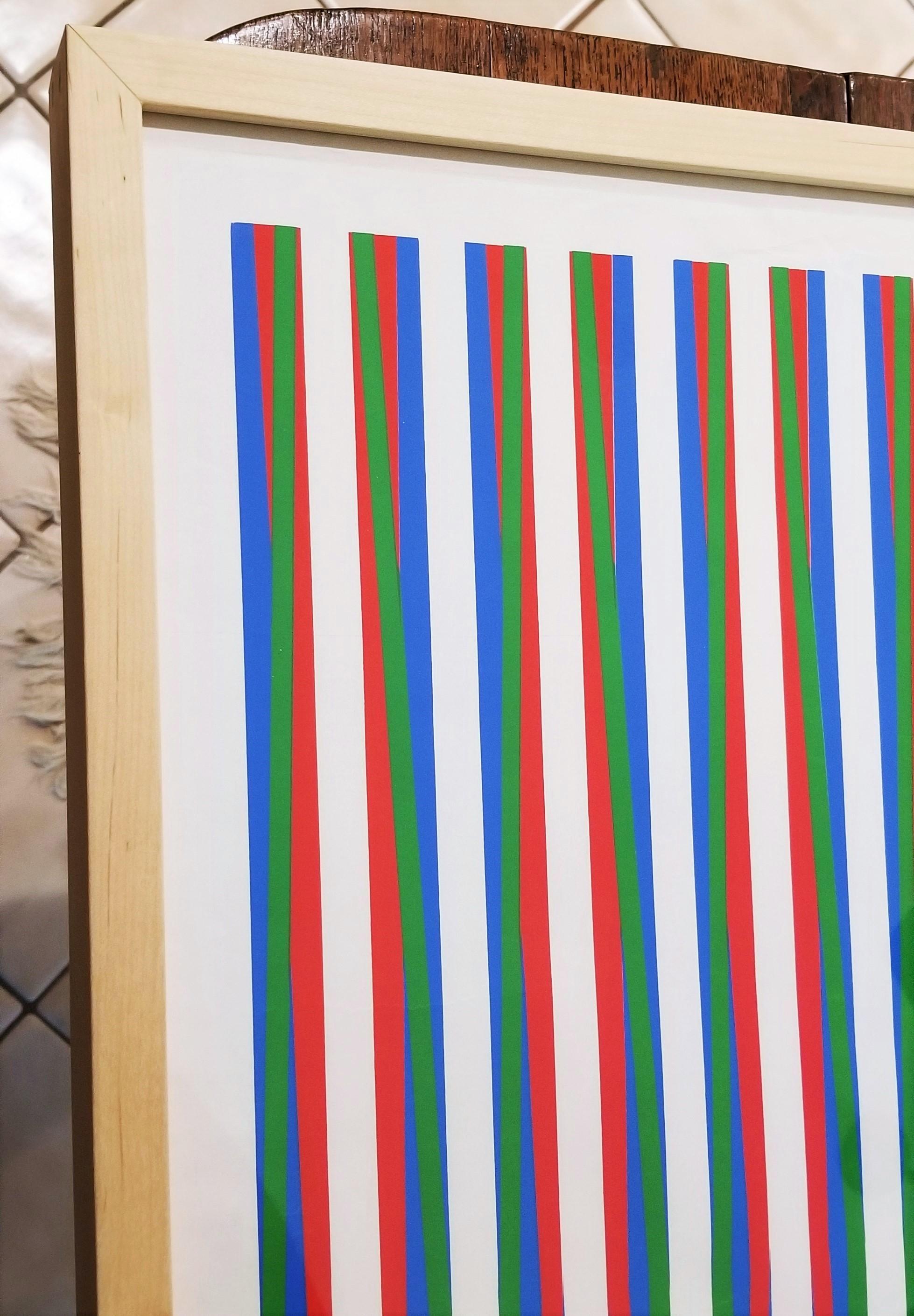 An original screenprint, exhibition poster on light wove paper after English artist Bridget Riley (1931-) titled 