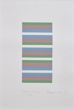 Intervalli 3: Blu/Verde -- Strisce, motivi, Op Art di Brigdet Riley