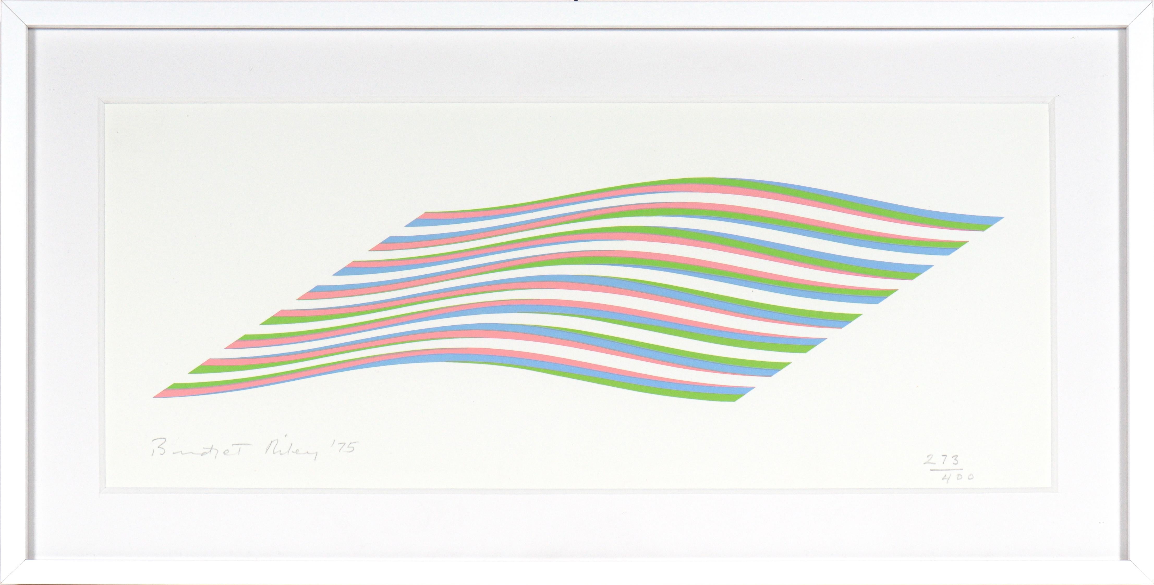 Bridget Riley Abstract Print - Multi-Color Wave 1975 Serigraph
