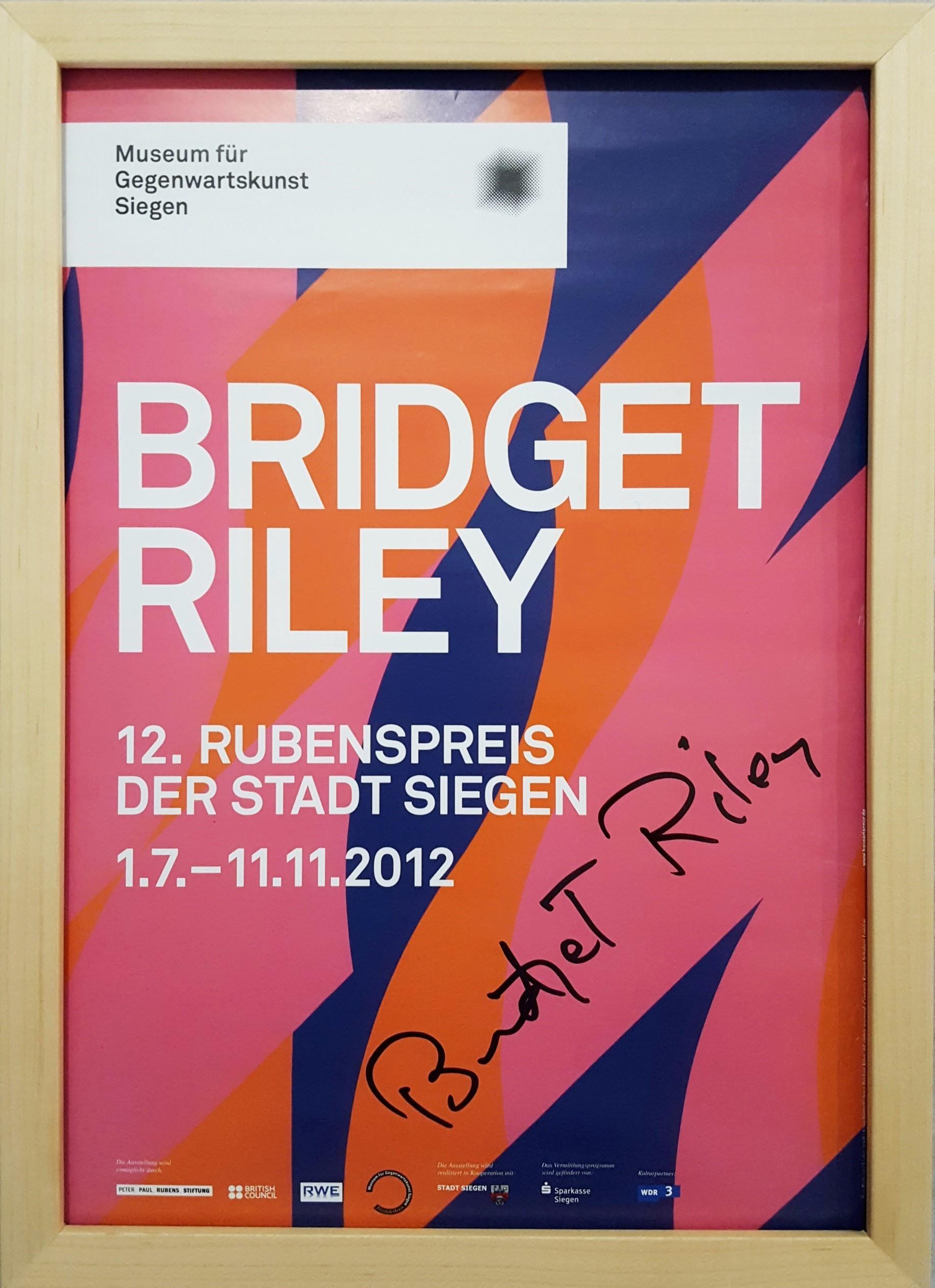 Museum für Gegenwartskunst Siegen (Two Reds with Violet) Poster (Signed) - Print by Bridget Riley