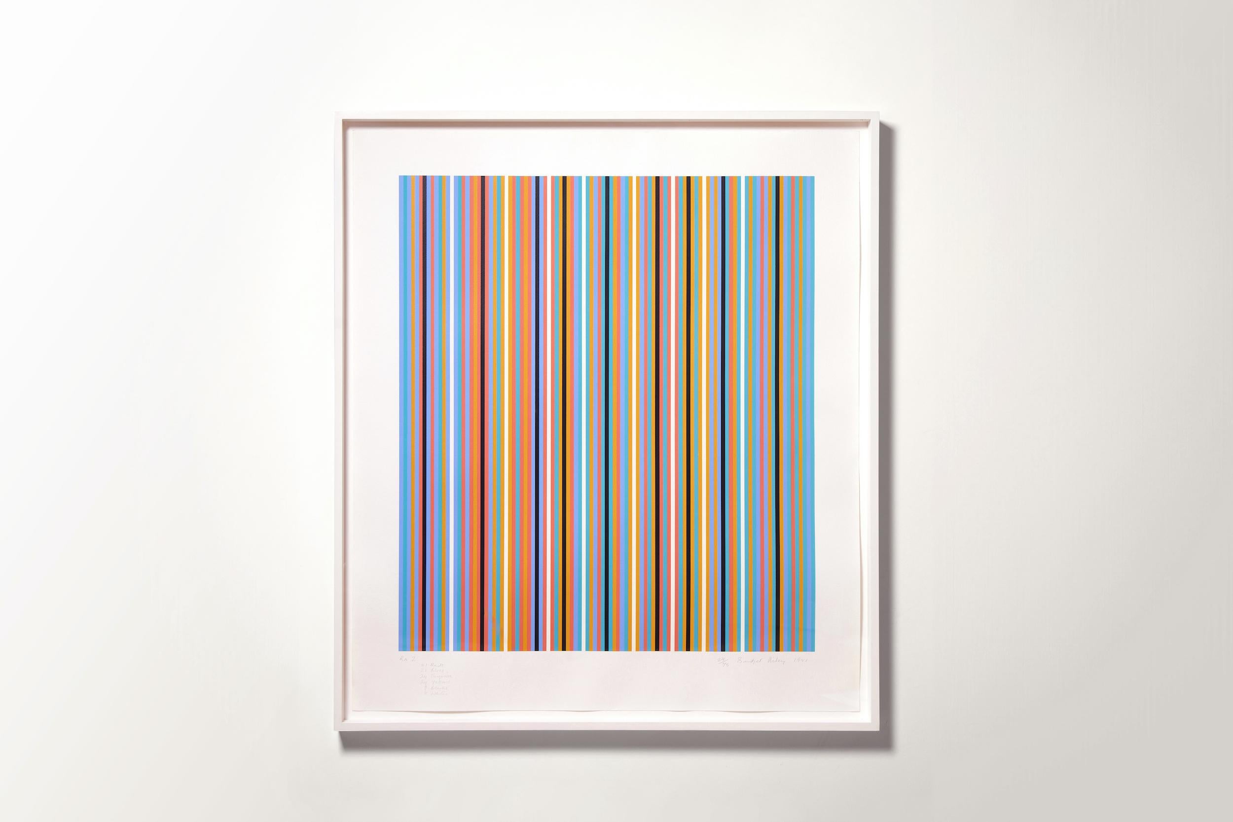 RA 2 -- Print, Coloured Lines, Abstract, Op Art by Bridget RIley For Sale 1