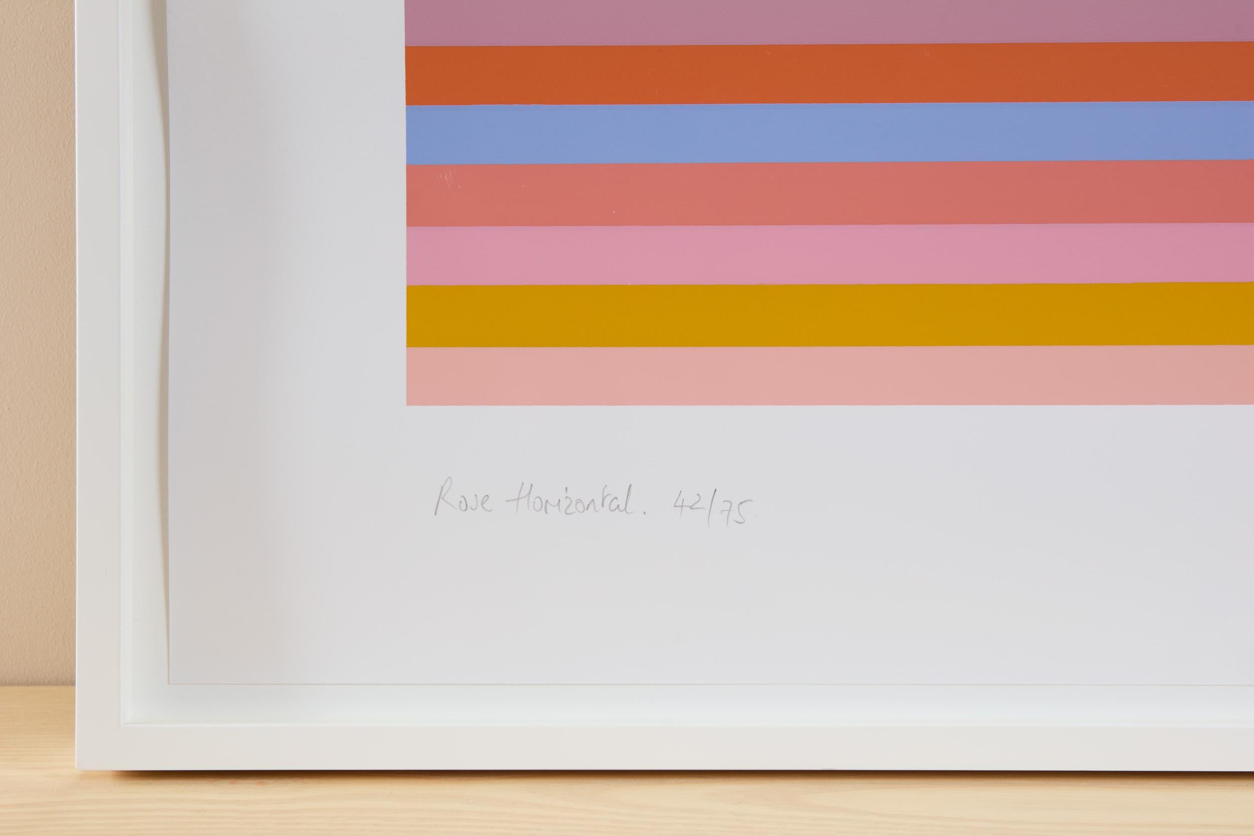 Rosa Horizontal -- Serigrafía, Rayas, Patrones, Op Art de Bridget Riley en venta 1