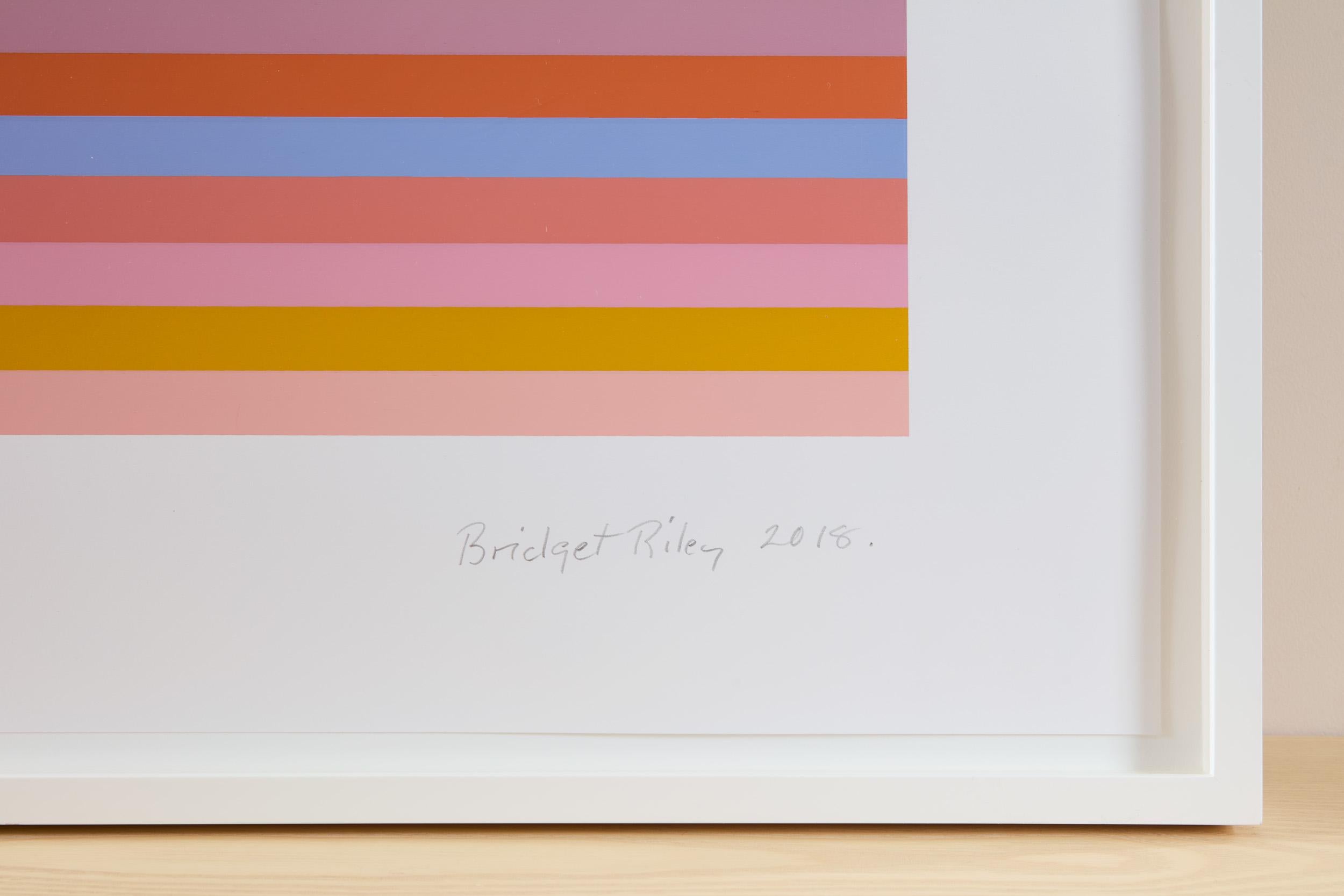 Rosa Horizontal -- Serigrafía, Rayas, Patrones, Op Art de Bridget Riley en venta 2