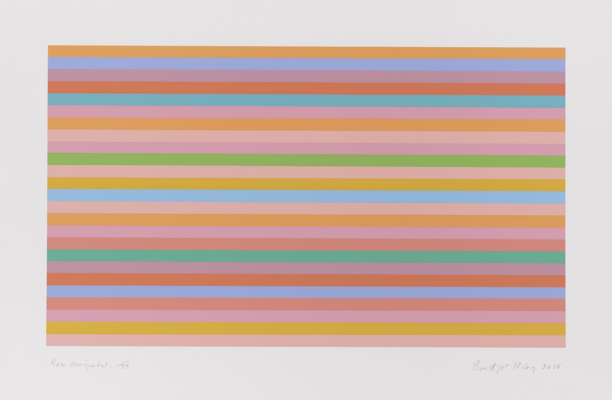 Rose Horizontal -- Screen Print, Stripes, Patterns, Op Art by Bridget Riley