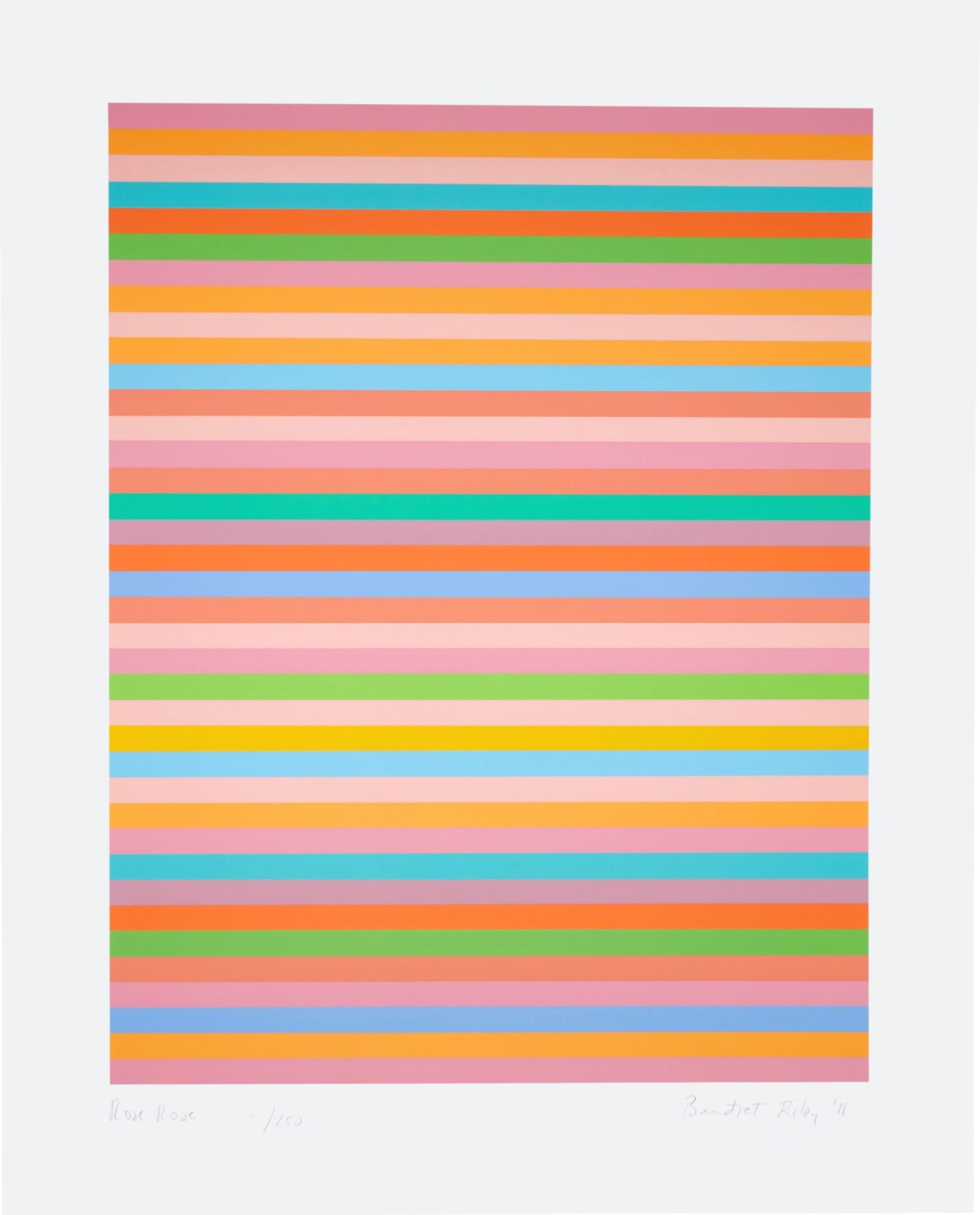 Bridget Riley Abstract Print - Rose Rose