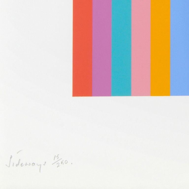 Sideways -- Screen Print, Stripes, Bright Colors, Op Art by Bridget Riley For Sale 2