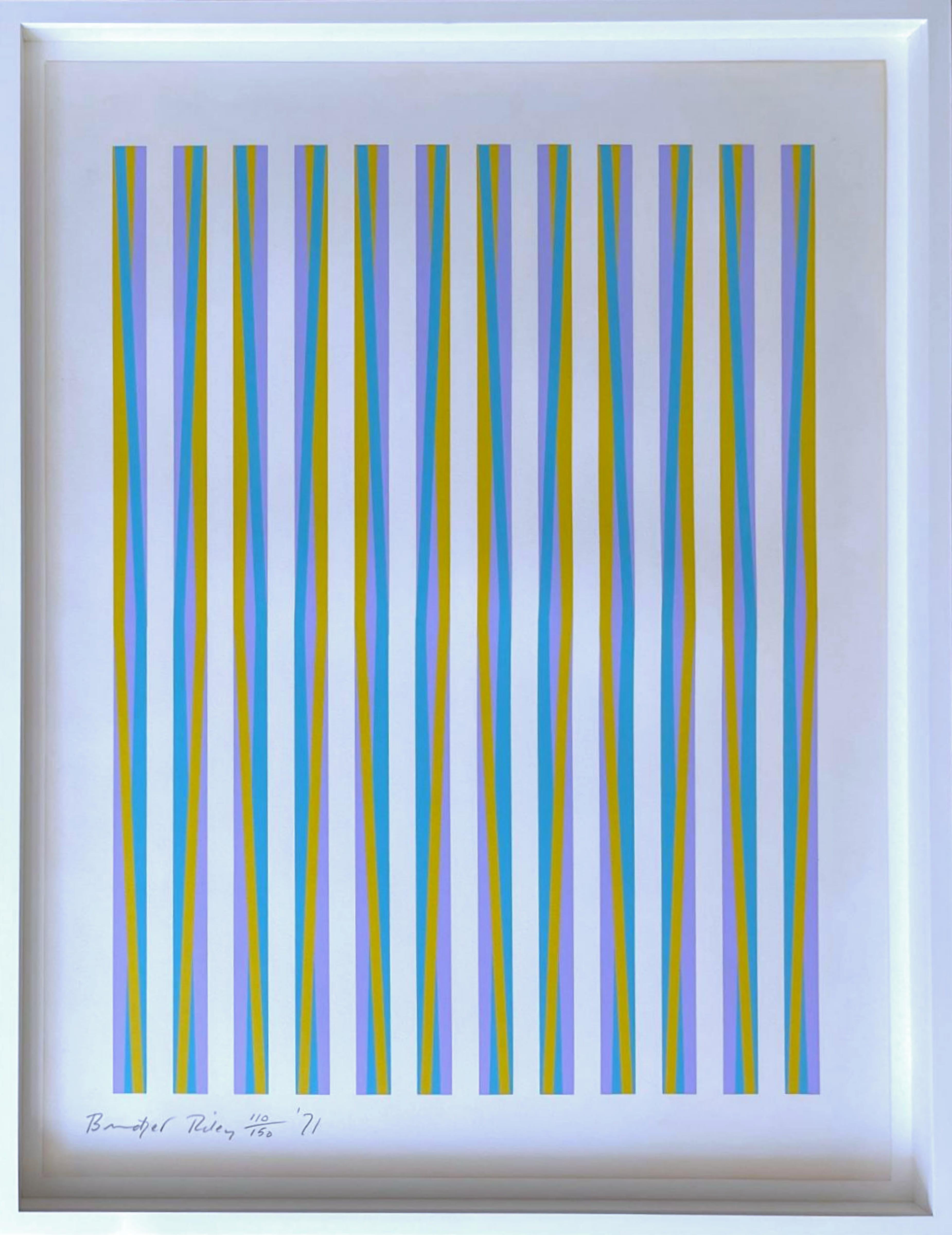 Silkscreen for Conspiracy: The Artist as Witness, iconic 1970s, signed/N Framed - Print by Bridget Riley