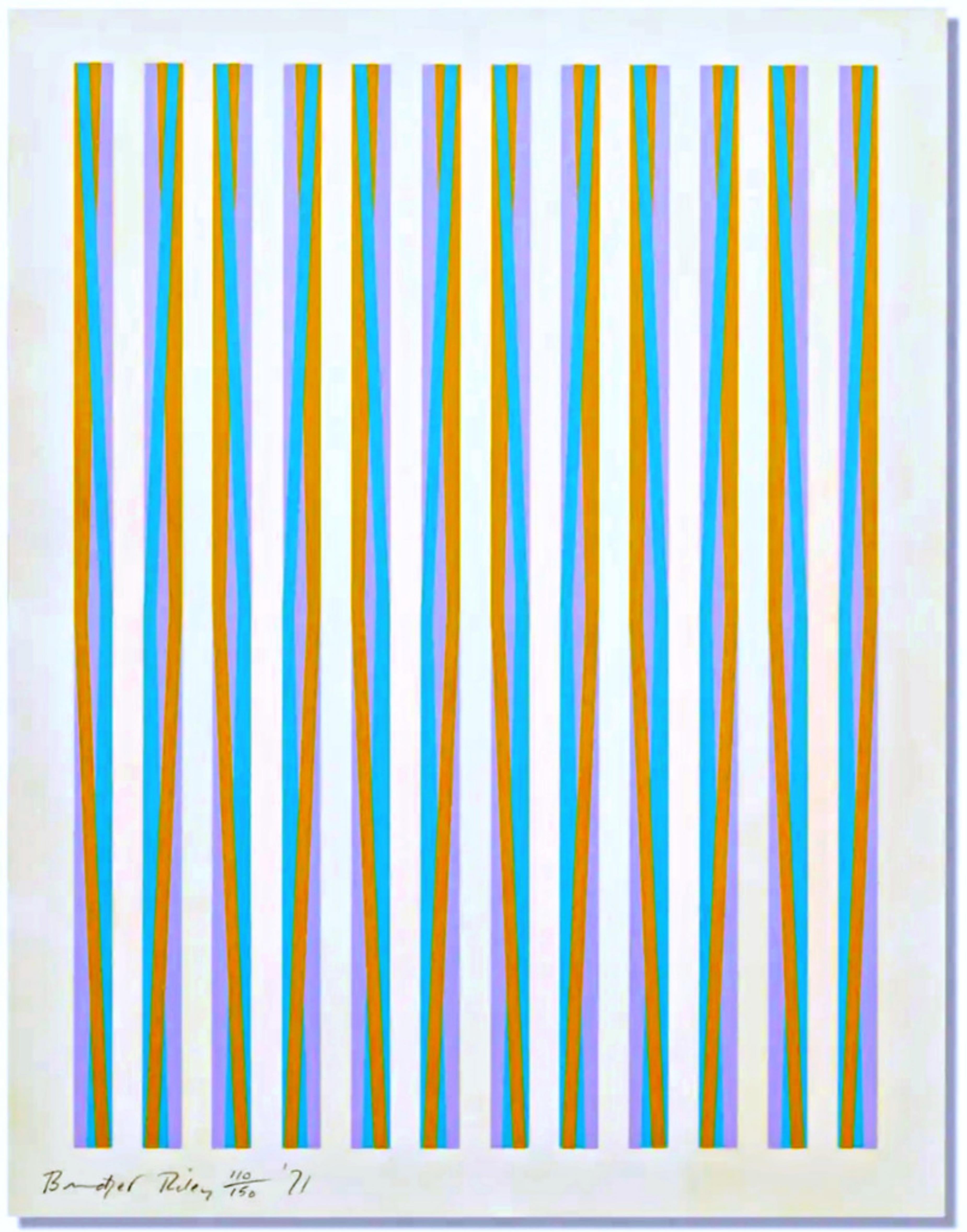 Silkscreen for Conspiracy: The Artist as Witness, iconic 1970s, signed/N Framed - Op Art Print by Bridget Riley