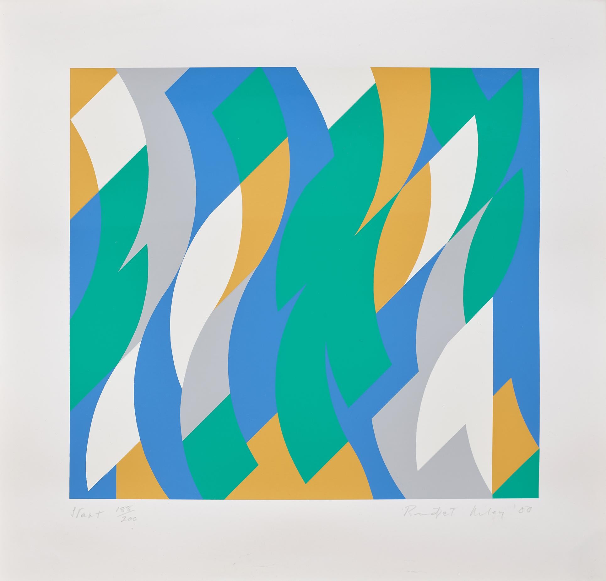 Start -- Screen Print, Abstract, Bright Colors, Op Art by Bridget Riley en vente 1