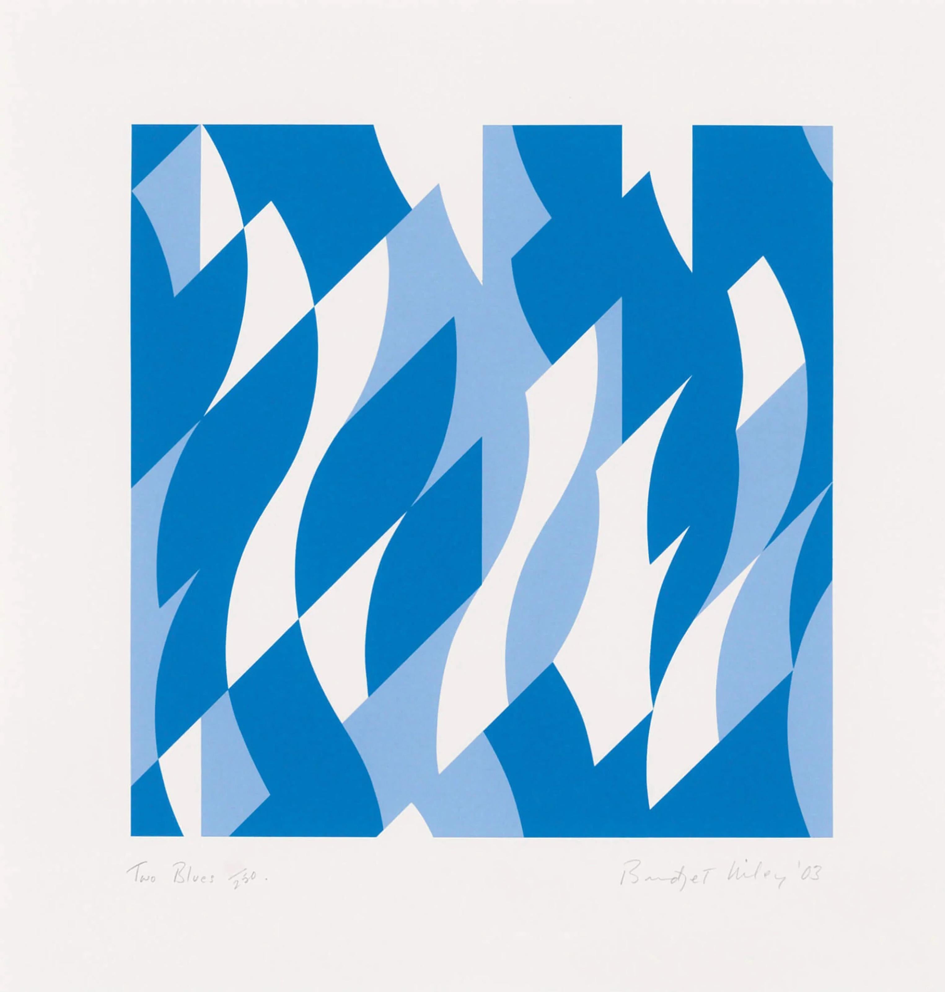 Abstract Print Bridget Riley - Deux bleus