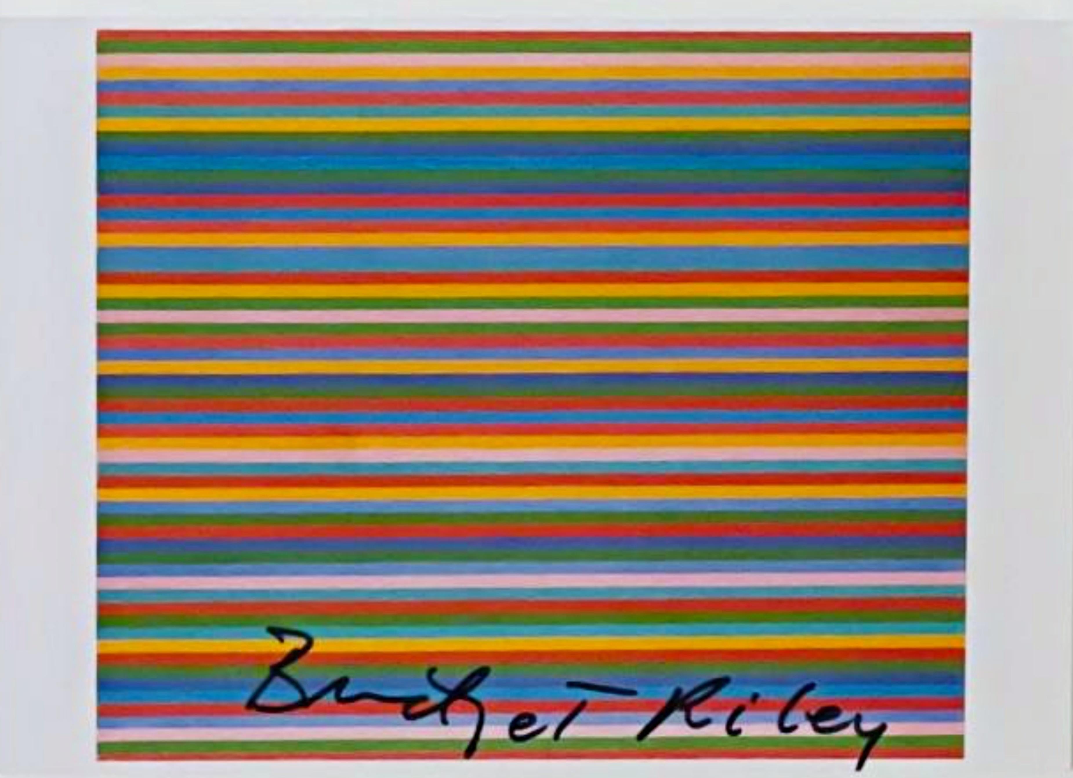 Untitled art card (hand signed by British Op Art pioneer Bridget Riley), Framed For Sale 1