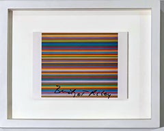 Untitled art card (hand signed by British Op Art pioneer Bridget Riley), Framed