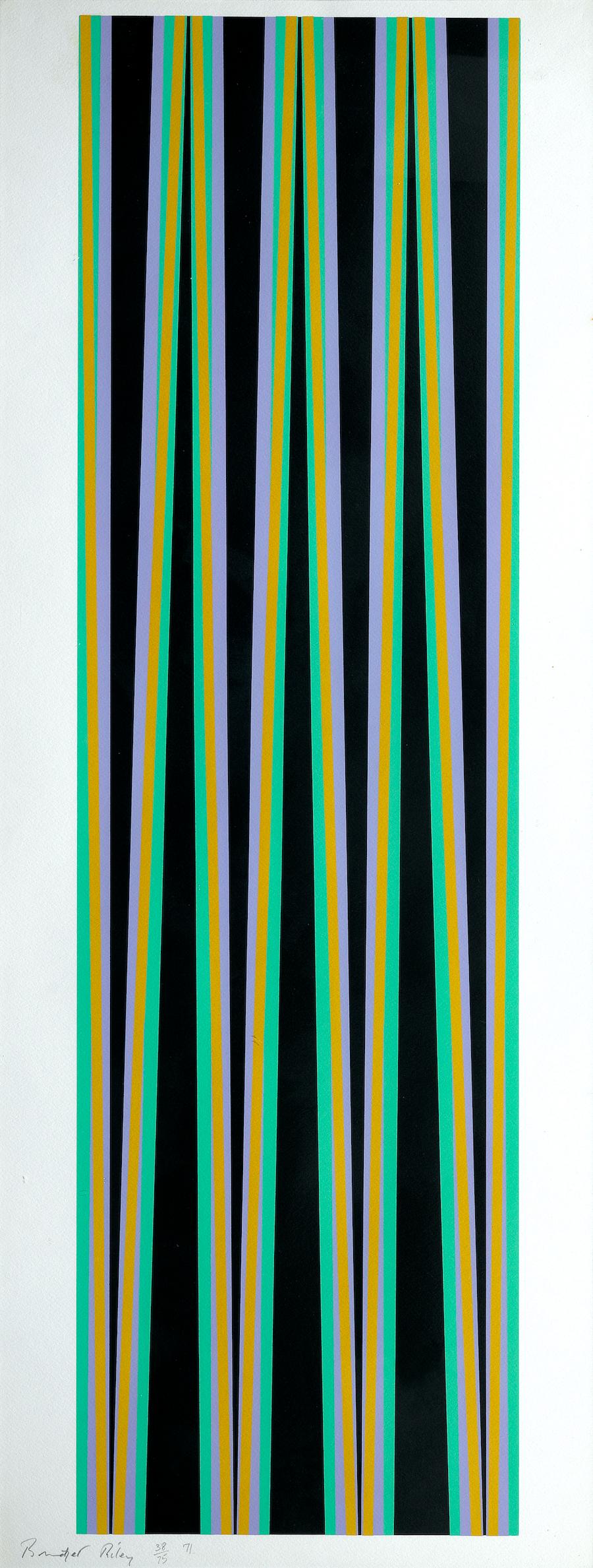 Bridget Riley Abstract Print - Untitled (Elongated Triangles 6)