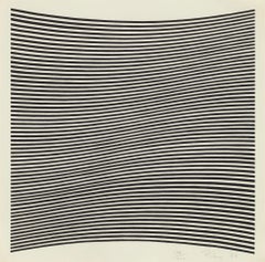 Untitled -- Screen Print, Black and White, Op Art by Bridget Riley