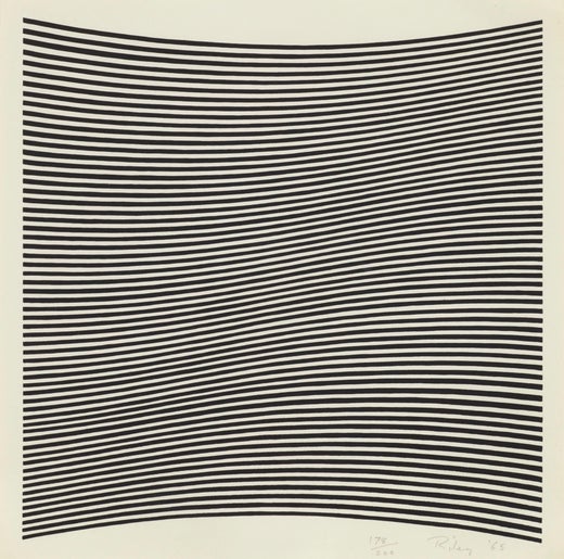Bridget Riley - Une grande affiche d'exposition rétrospective de ...