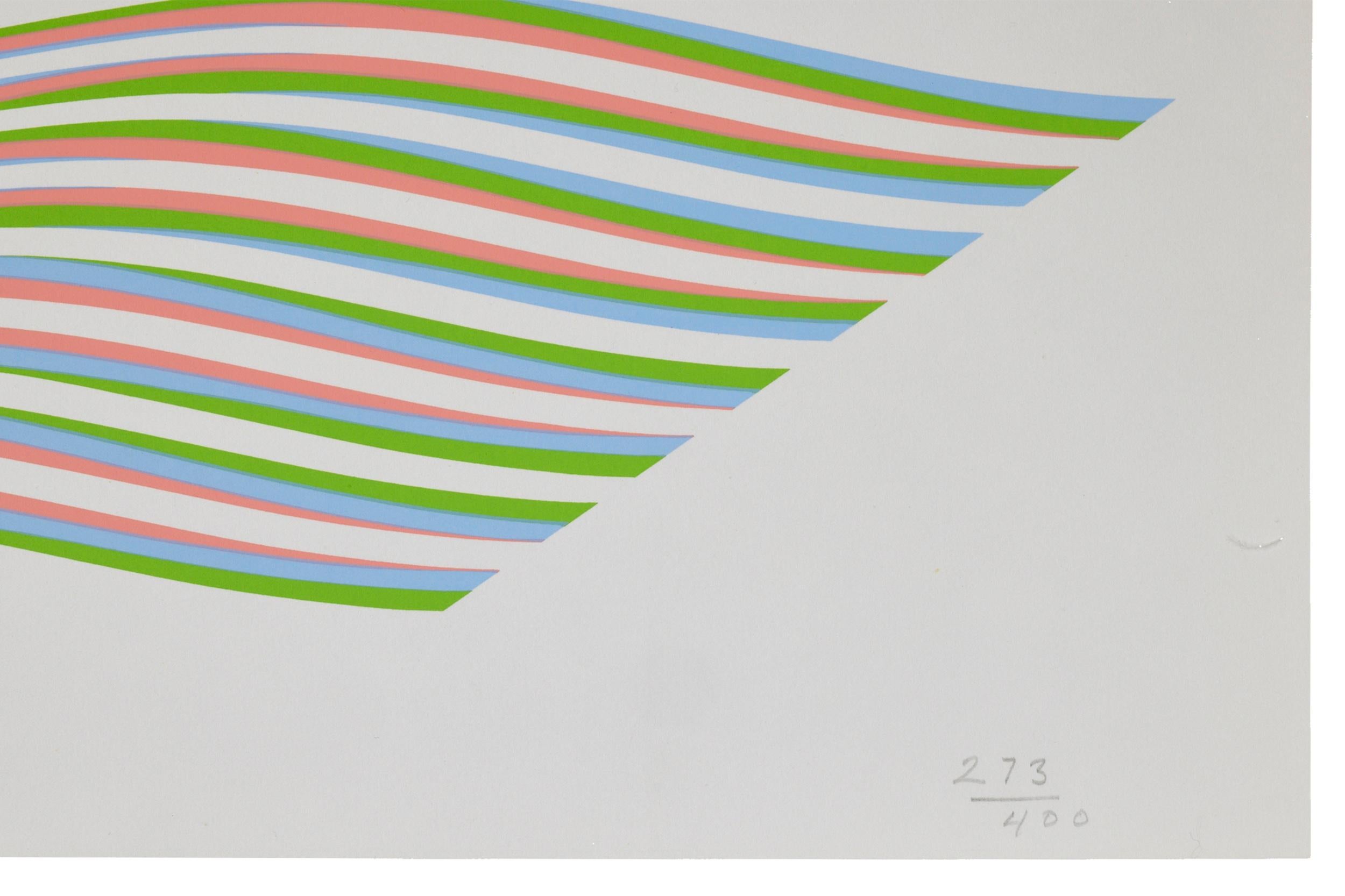 Untitled [Wave] -- Screen Print, Stripes, Lines, Op Art by Bridget Riley For Sale 1