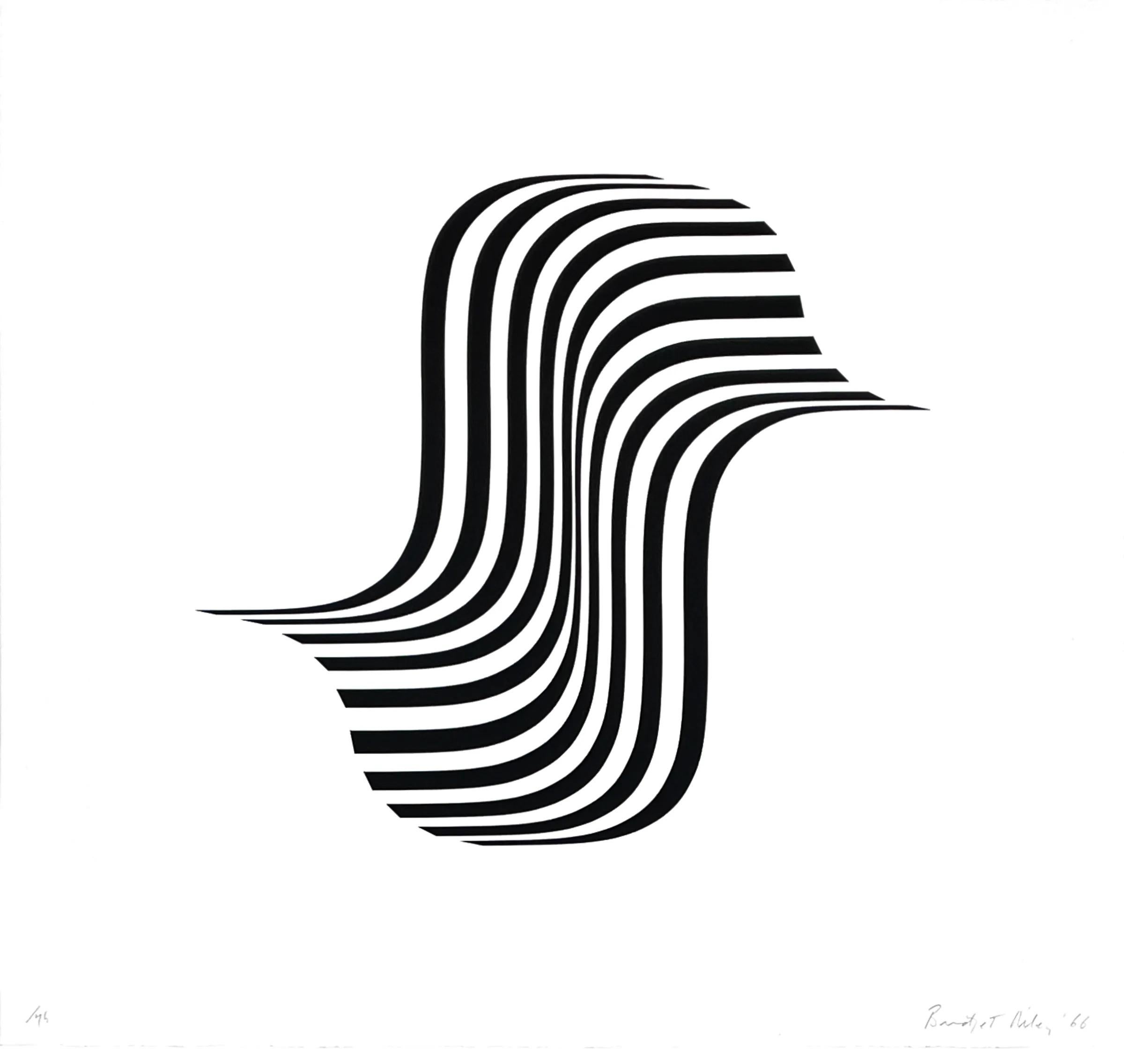Bridget Riley Abstract Print - Untitled [Winged Curve]