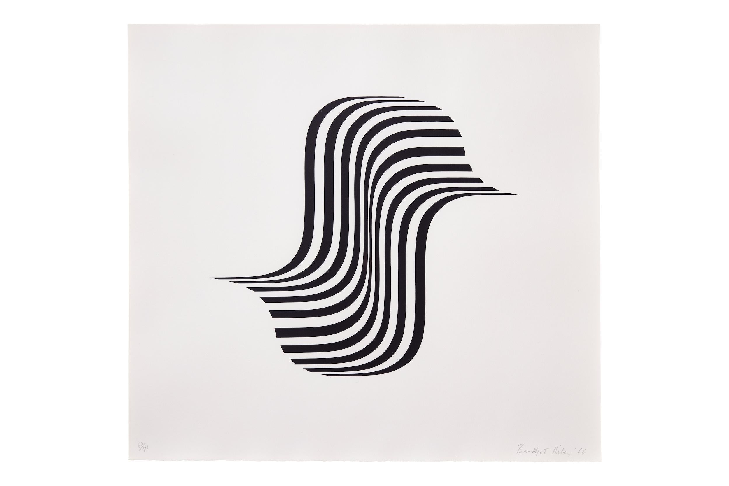 Bridget Riley Abstract Print - Untitled [Winged Curve] -- Print, Abstract, Op Art by Bridget RIley