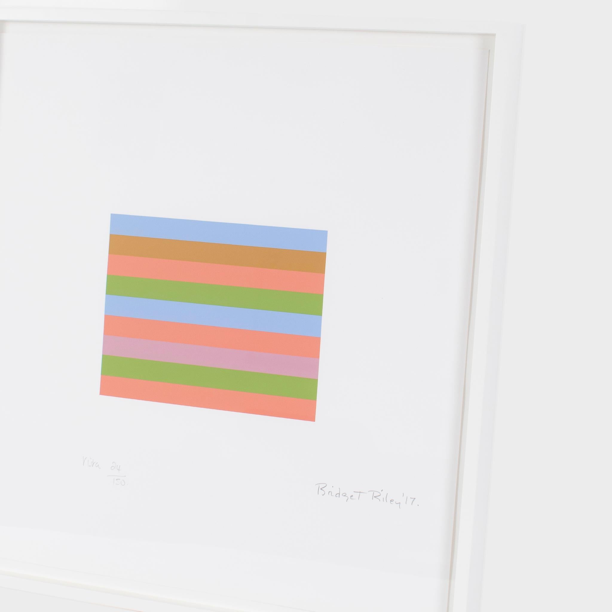 Ausblick  Bridget Riley Abstrakter gestreifter Siebdruck mit abstraktem Muster in limitierter Auflage im Angebot 1