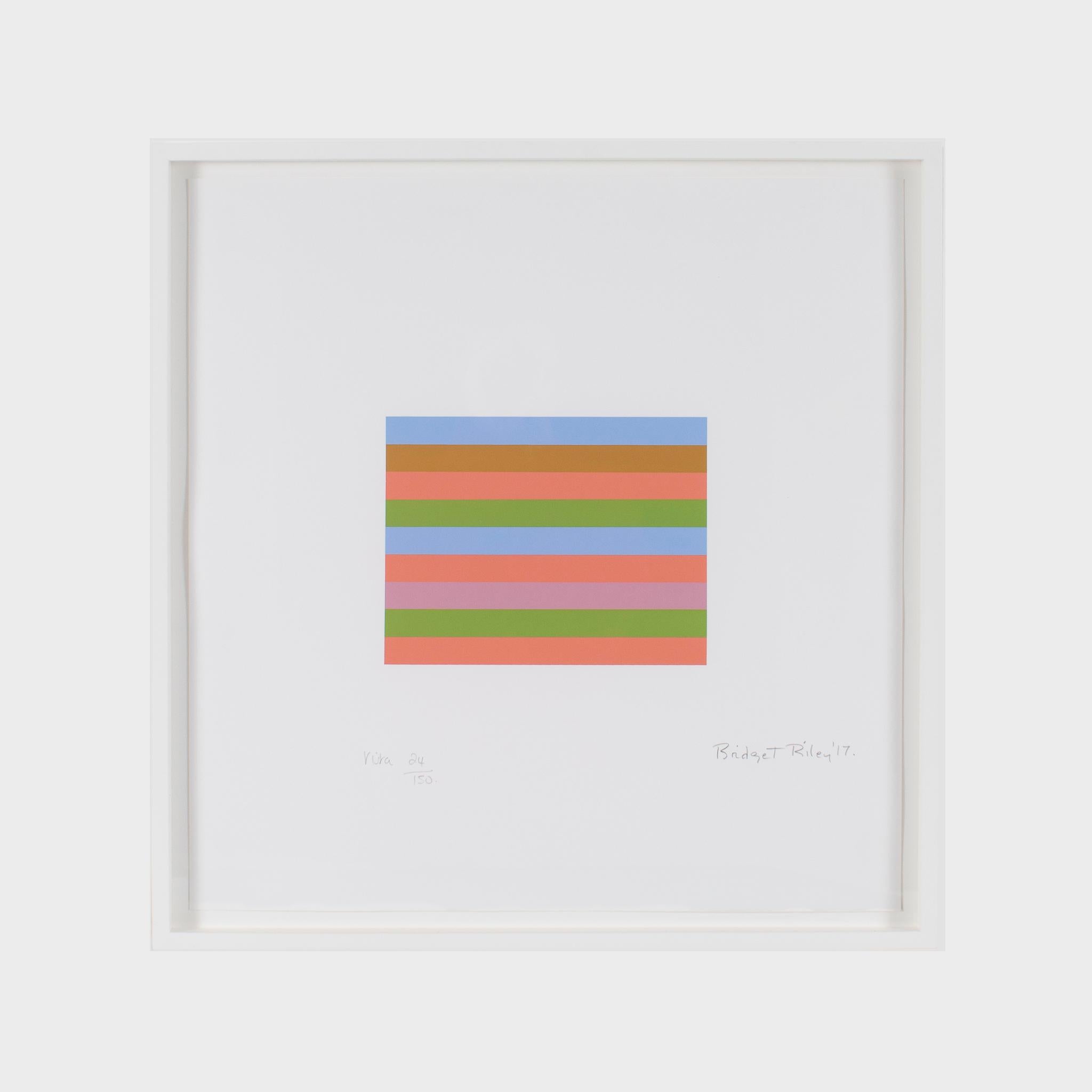 Siebdruck in 5 Farben auf Fabriano 5 Papier
Ausgabe 24 von 150
50.9 x 49.5 cm (20 x 19.5 in)
(56 x 54.4 x 4 cm, 22.1 x 21.4 x 8.7 in)
Signiert, nummeriert, datiert und betitelt auf der Vorderseite
Aufgrund der Natur der Produktion können kleine