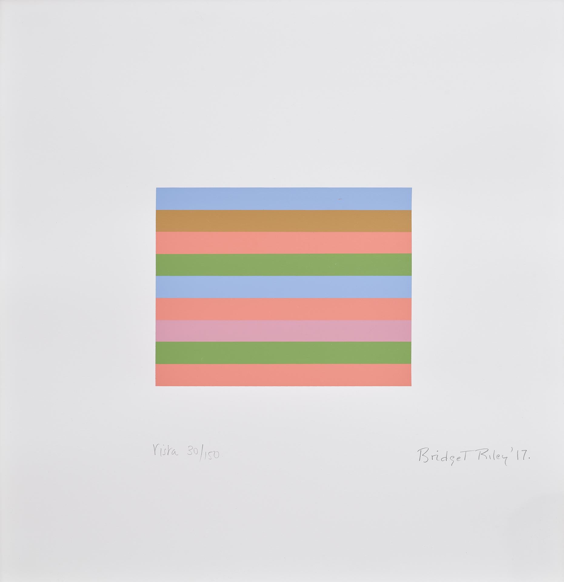 Vista -- Serigrafia, linee orizzontali, Op Art di Bridget Riley in vendita 2
