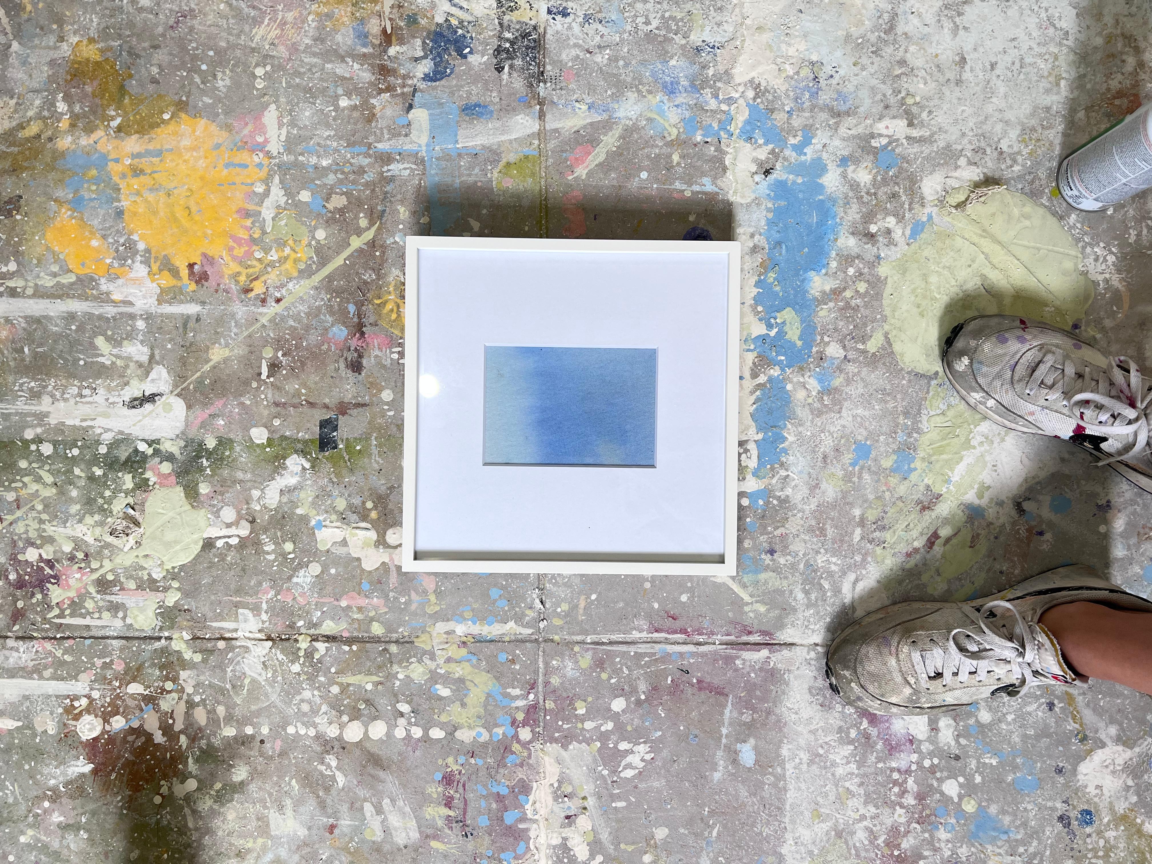 Peinture de champ de couleur bleu clair gradient  - Colorfield Art par Bridgette Duran