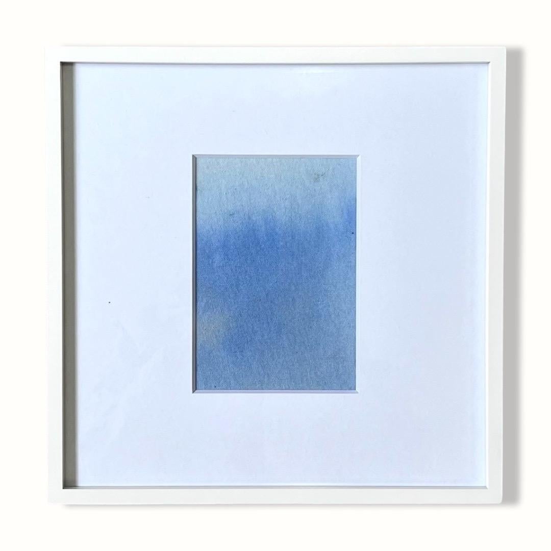 Bridgette Duran Abstract Drawing - Color Field Light Blue Gradient Painting 