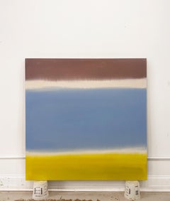 Colorfield Abstract Acrylic Painting, (Baby Blue, Lime Green, colorful, Rothko)