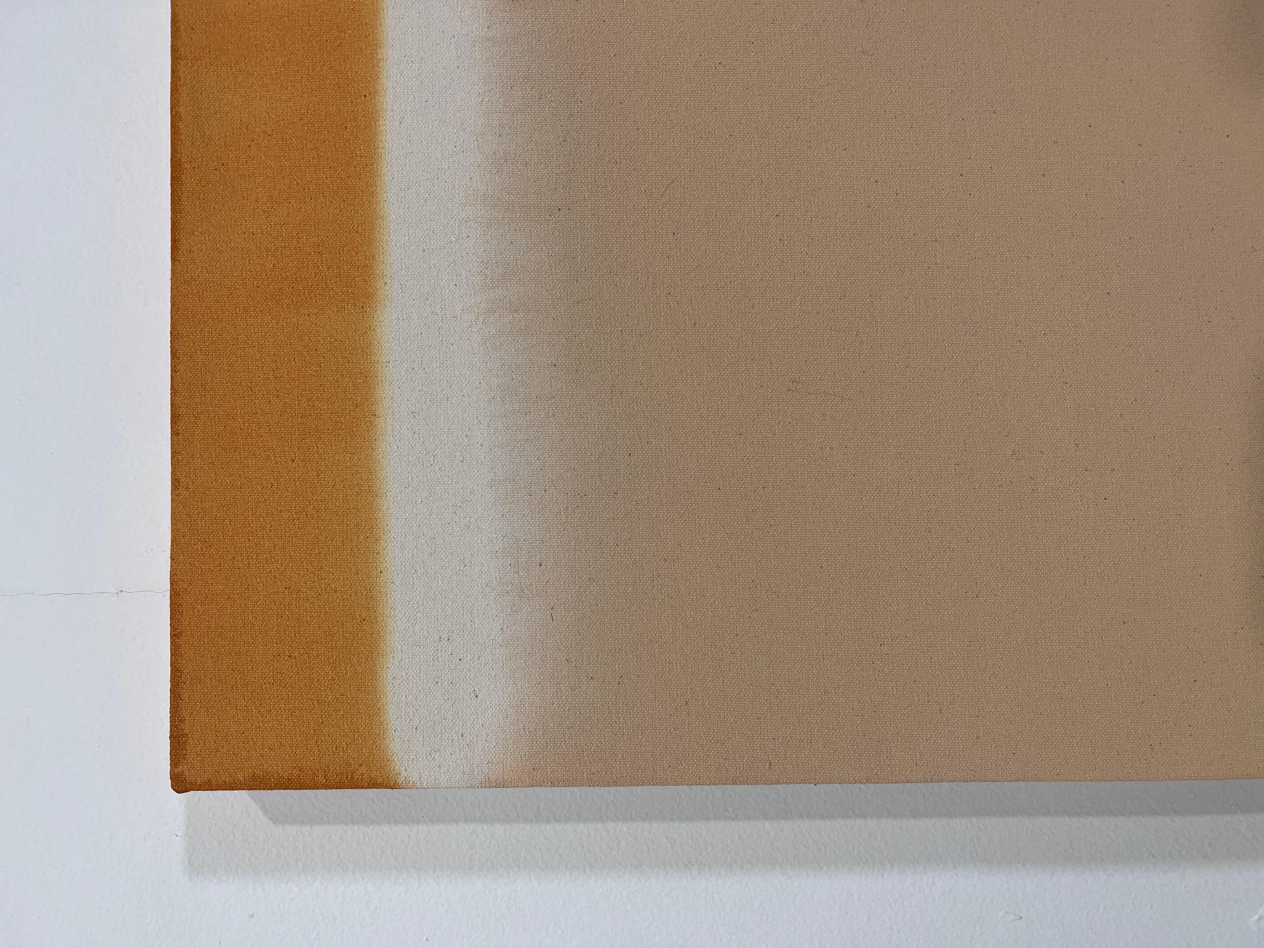 Peinture colorfield abstraite grise, orange et beige  en vente 5
