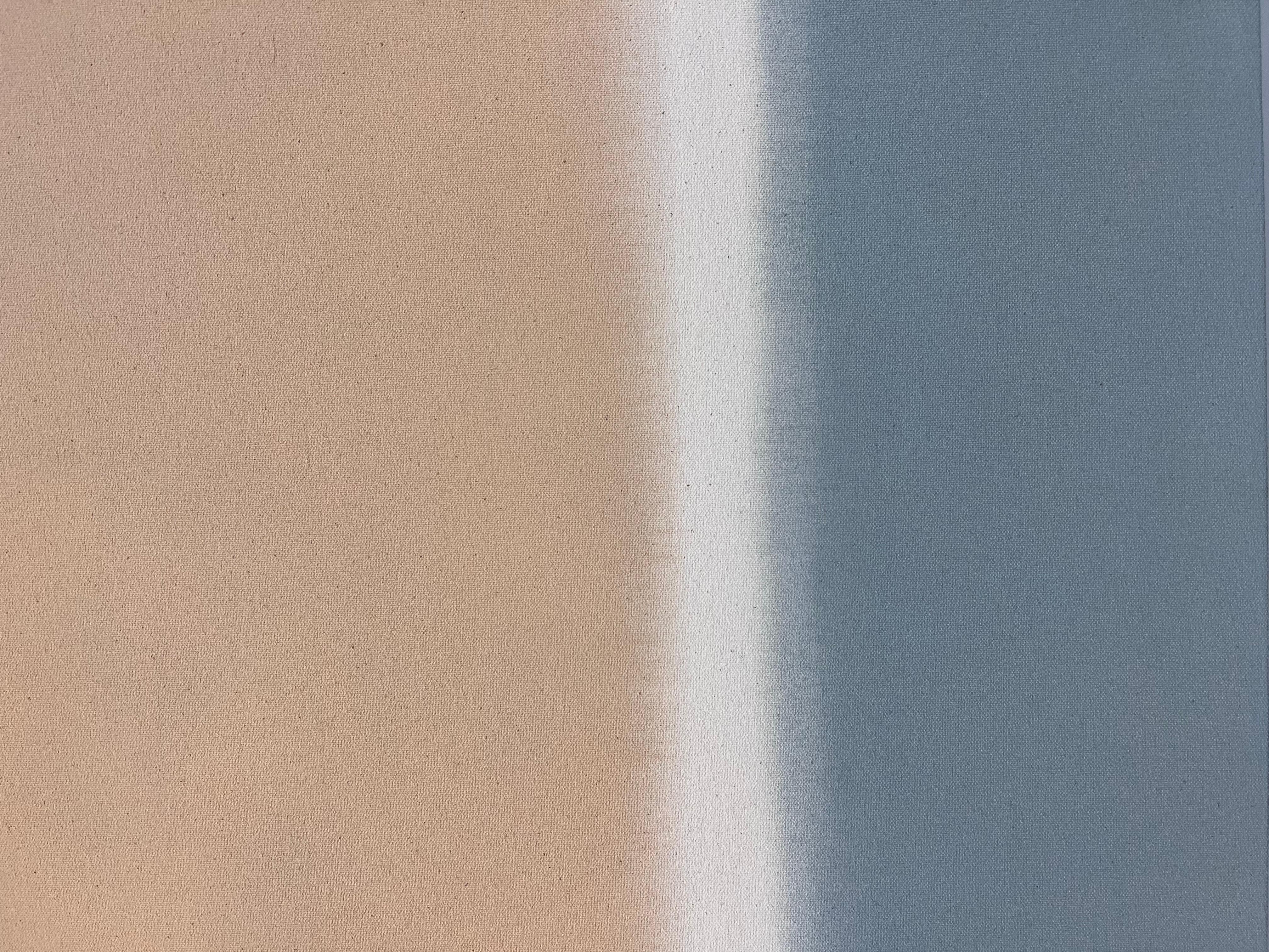 Grey, Orange, Beige Abstract Colorfield painting 1