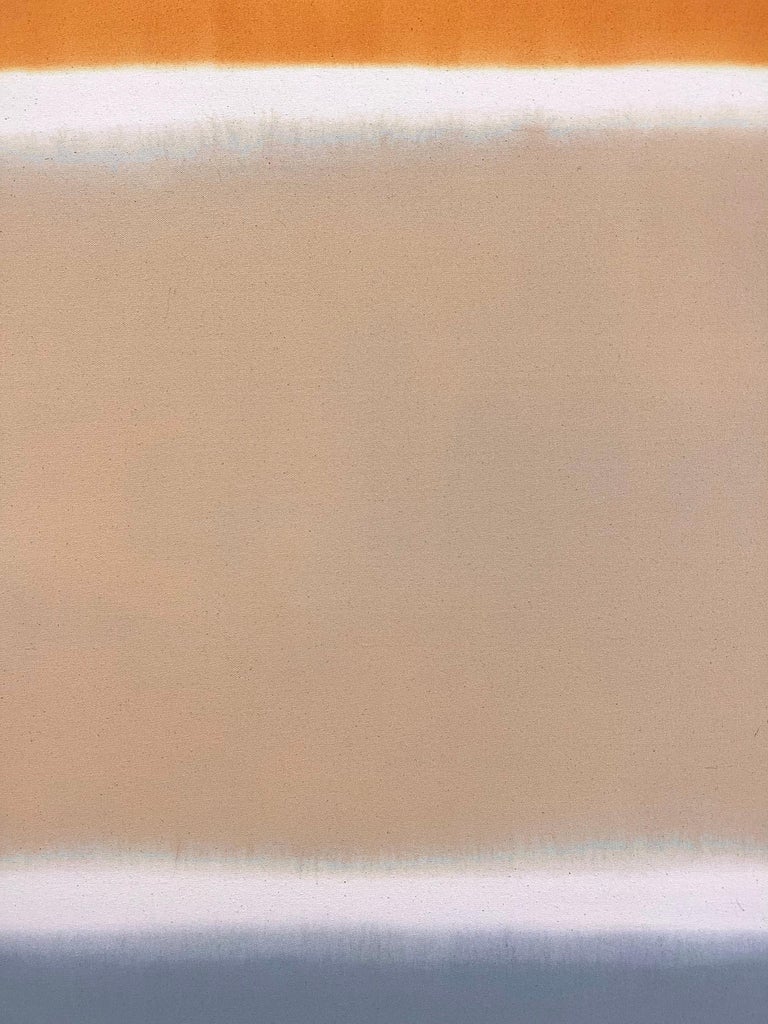 Grey, Orange, Beige Abstract Colorfield painting  For Sale 4