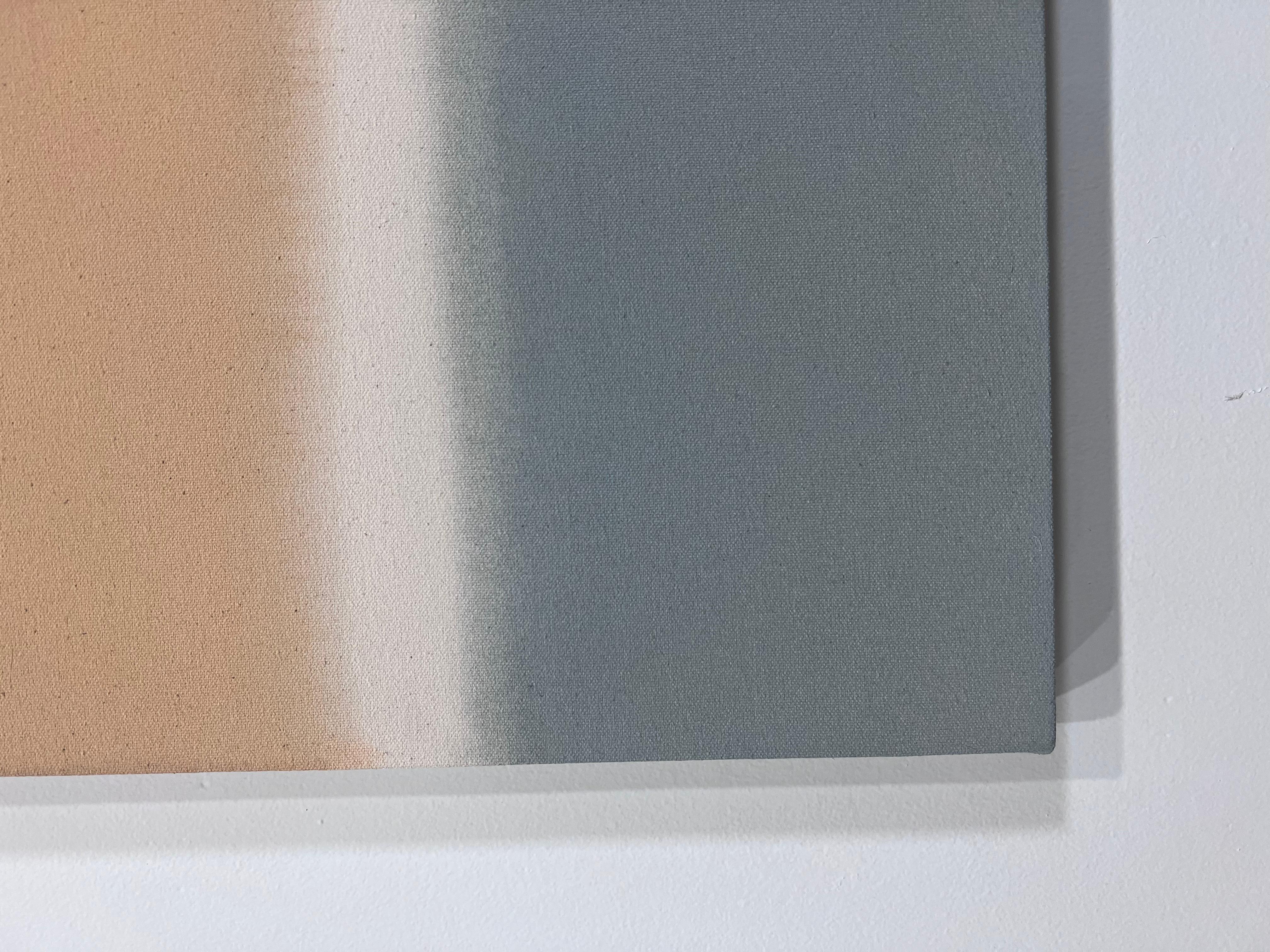 Peinture colorfield abstraite grise, orange et beige  en vente 4