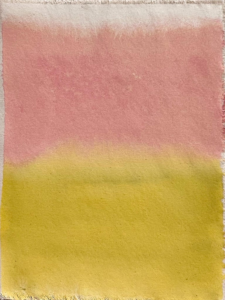 Jeune et Rose. Yellow, Pink Abstract Painting For Sale 1