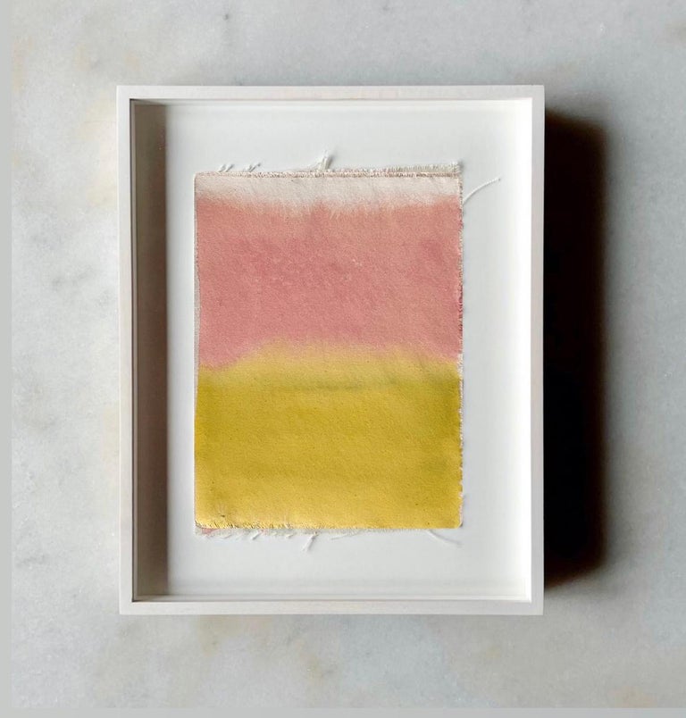Jeune et Rose. Yellow, Pink Abstract Painting For Sale 2