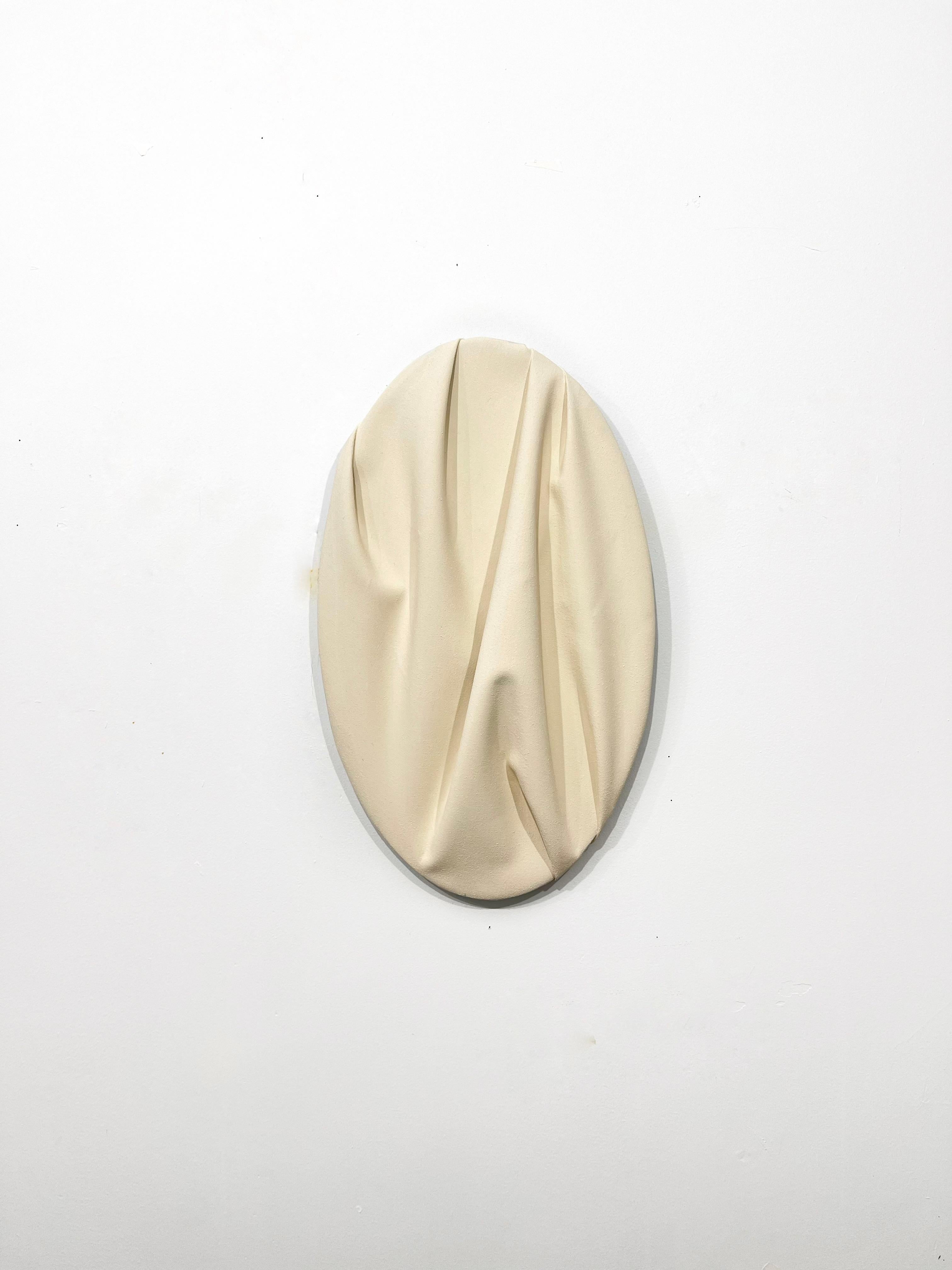 Mothers Milk, Oval Cream Wall Sculpture  - Minimalist Painting by Bridgette Duran