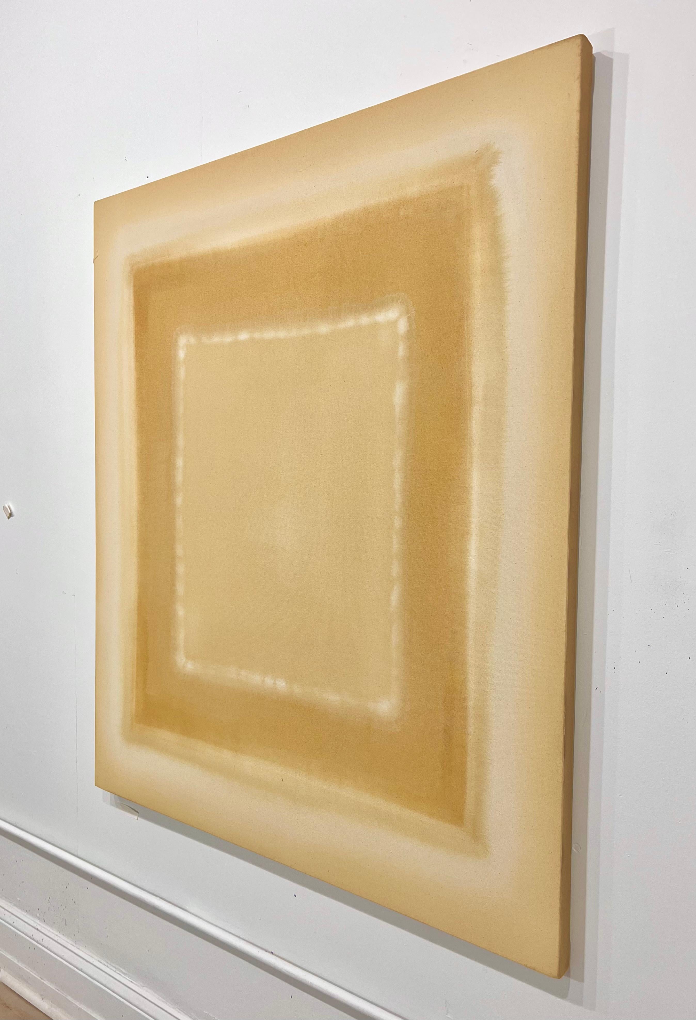 Peinture abstraite géométrique neutre  - Beige Abstract Painting par Bridgette Duran