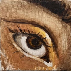 Peinture à l'huile, portrait, œil, visage, réaliste, portrait, portrait moderne 
