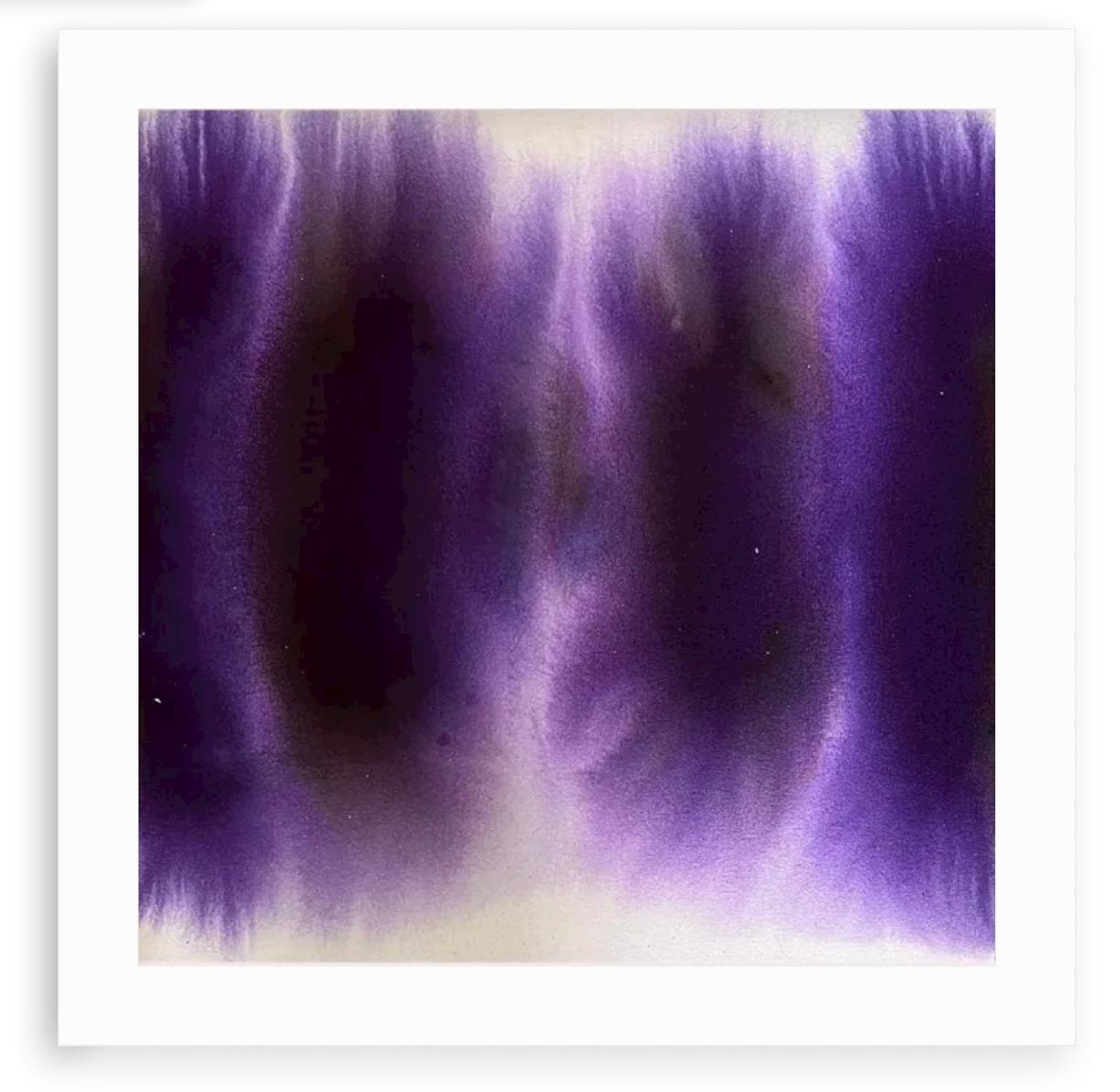 Peinture à l'acrylique abstraite géométrique violette  - Painting de Bridgette Duran