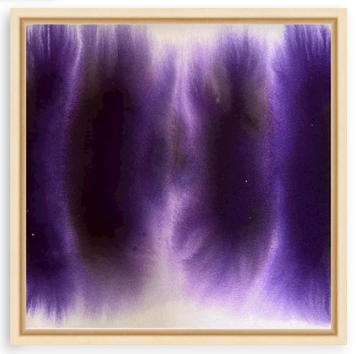 Peinture à l'acrylique abstraite géométrique violette  - Violet Abstract Painting par Bridgette Duran