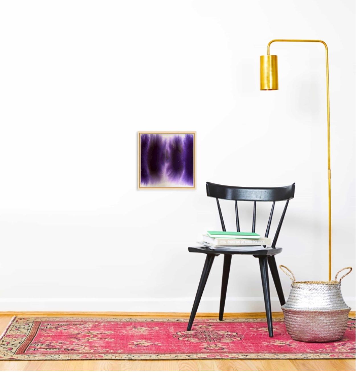 Geometrisches abstraktes Acrylgemälde in Violett im Angebot 1