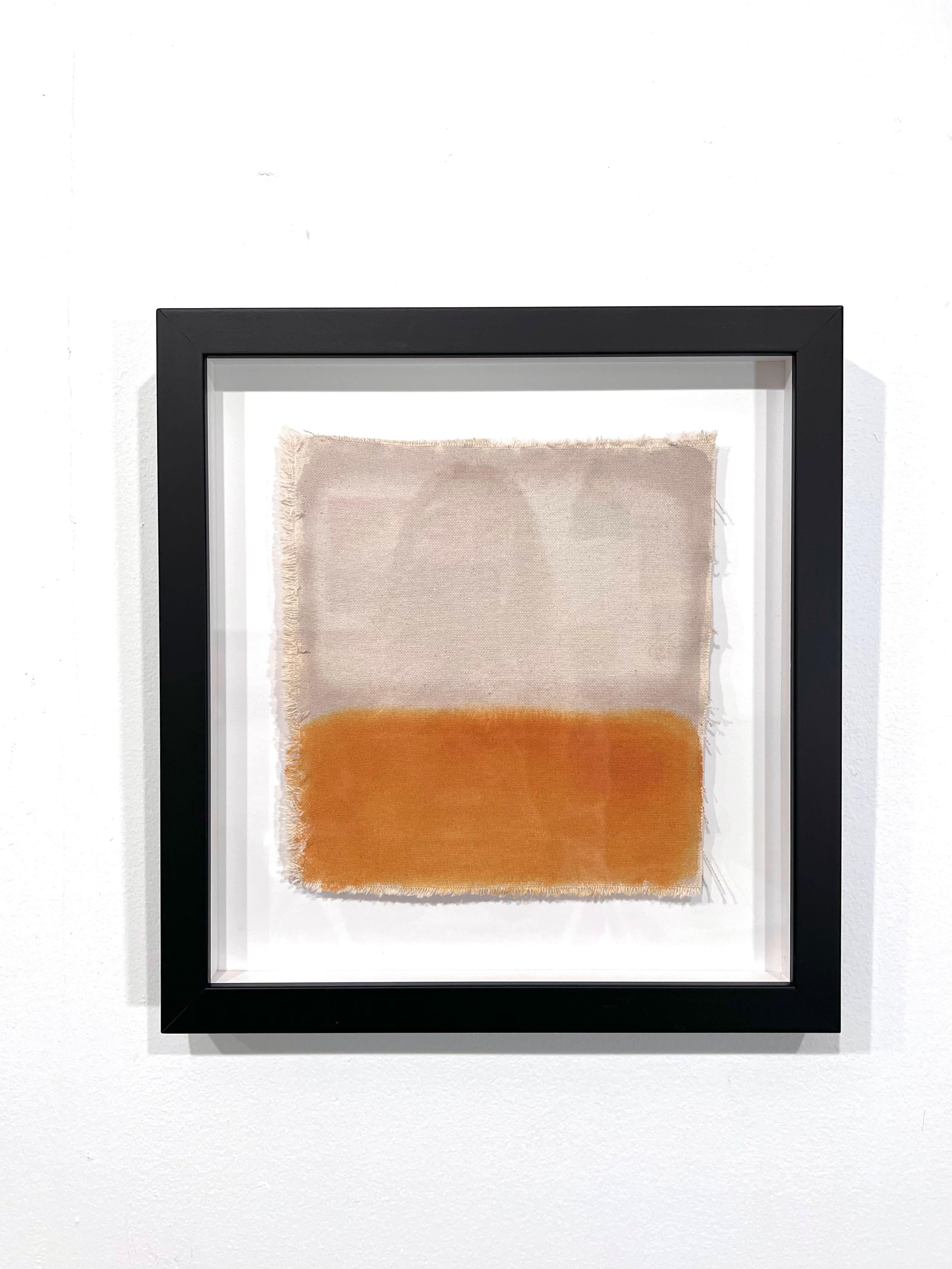 Peinture géométrique abstraite rectangulaire, grise et marron en vente 1