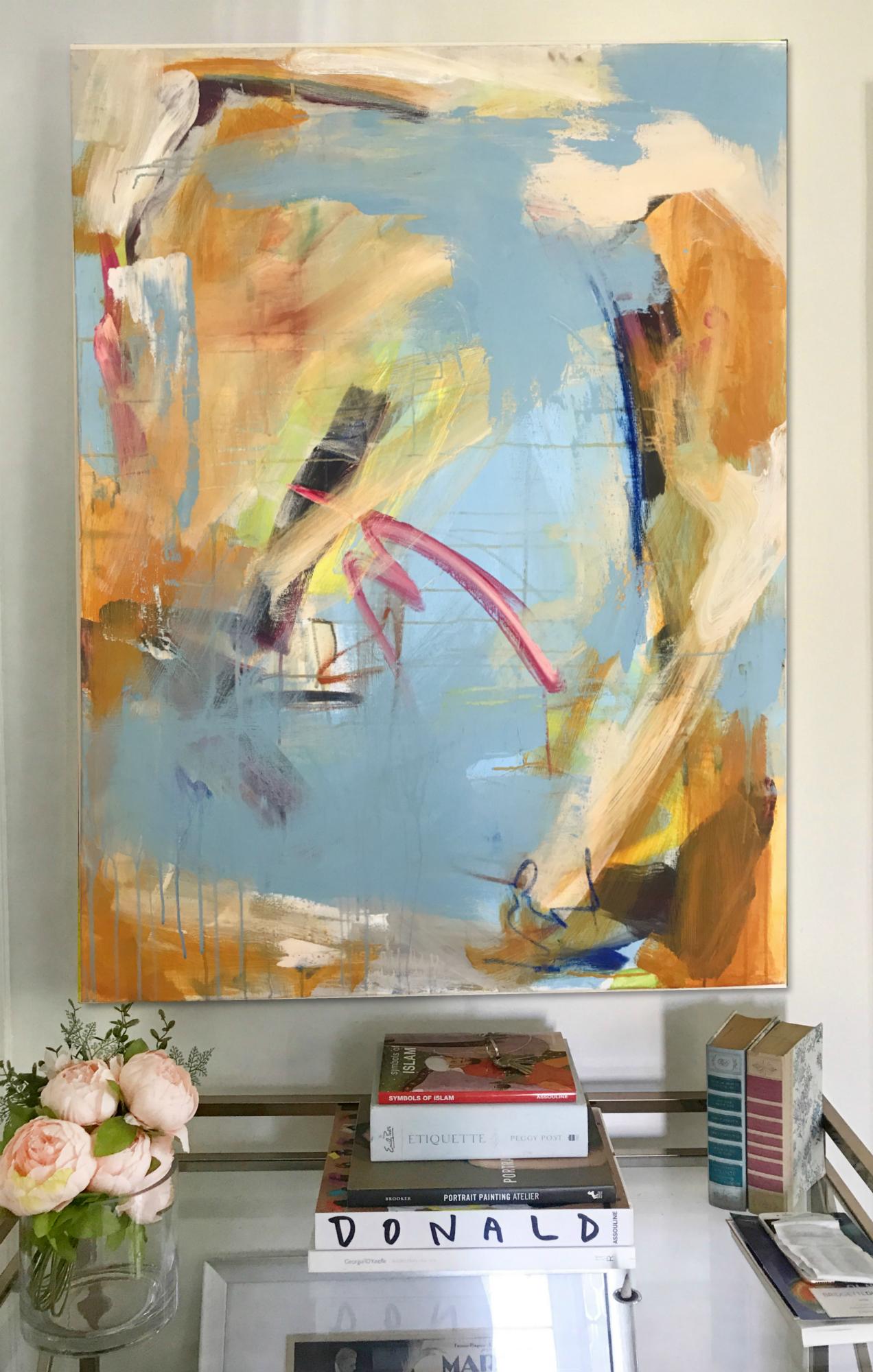 Untitled Blue - original abstract painting by Bridgette Duran For Sale 1